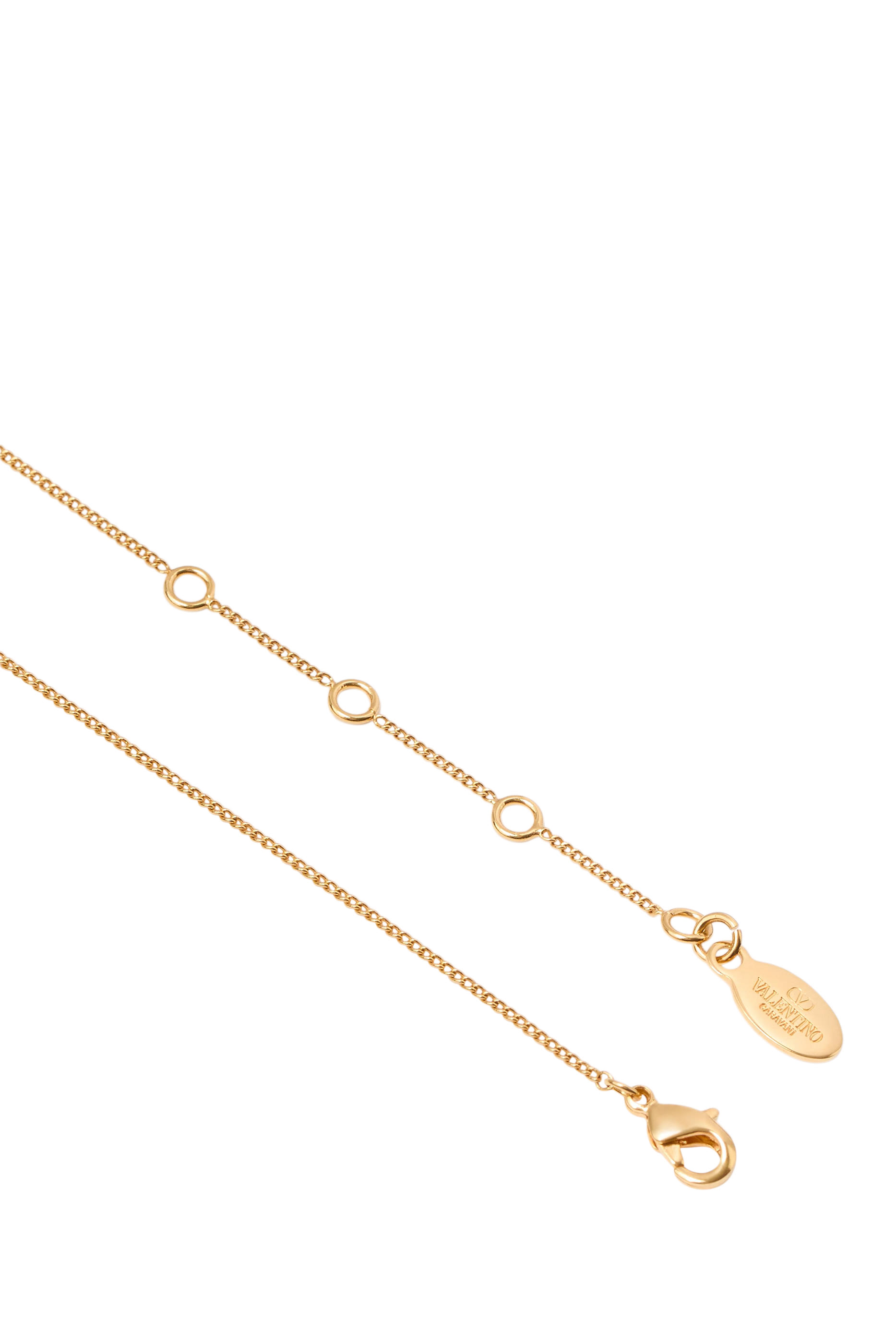 قلادة فالنتينو غارافاني بشعار الماركة مزينة بلؤلؤة رانتج، نحاس