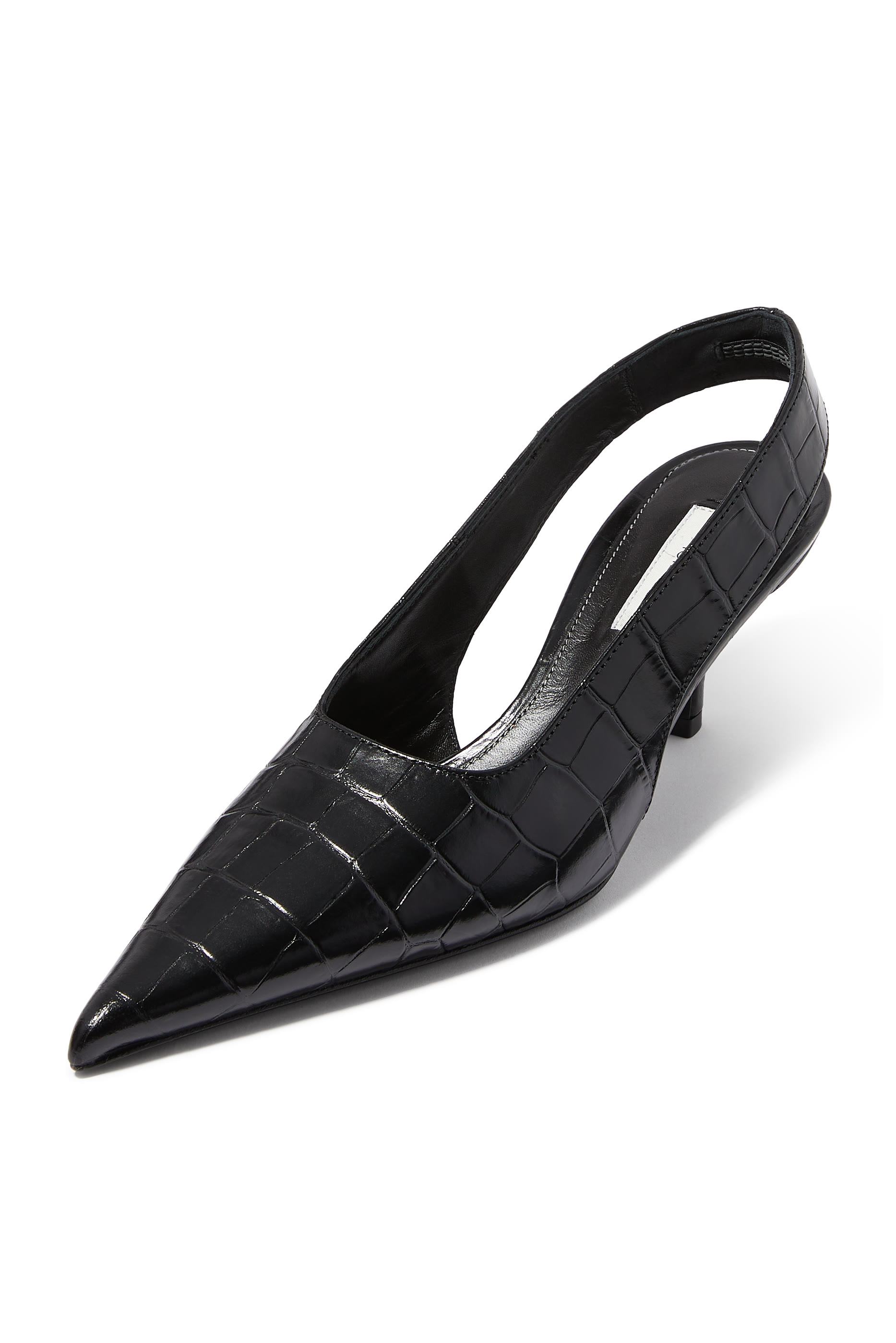 حذاء كلاسيكي بنقشة جلد التمساح وسير خلفي