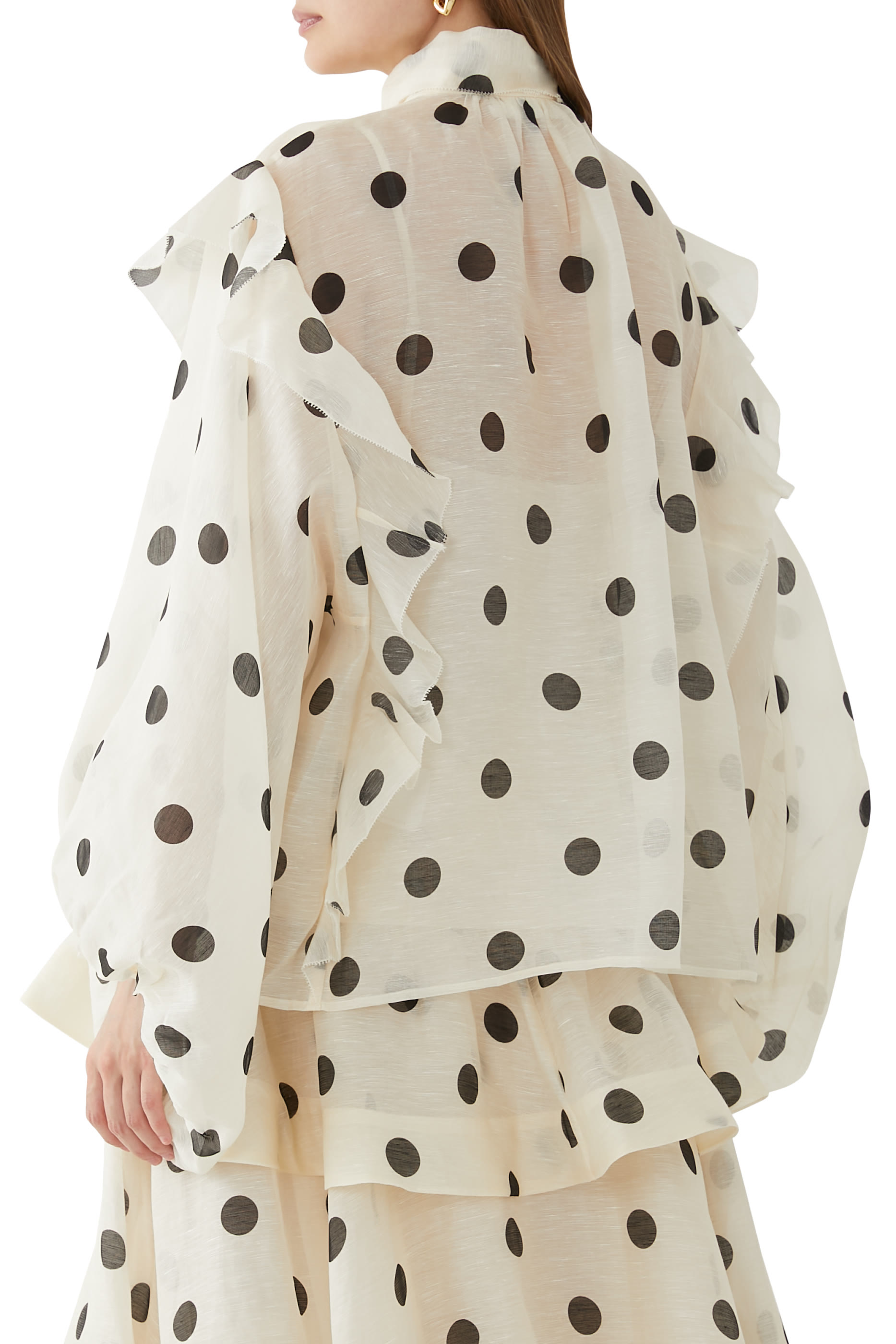 بلوزة كراش بياقة بربطة عنق وكشكش