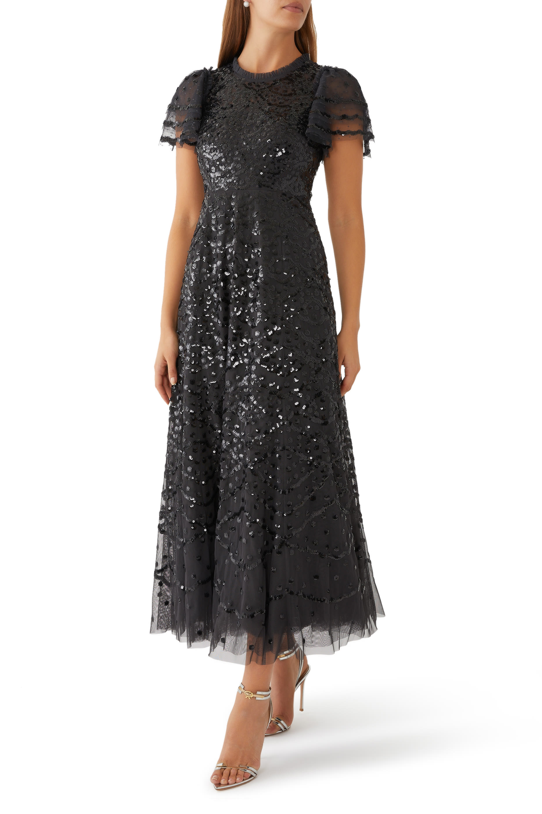 فستان سهرة ديكو دوت بطول الكاحل