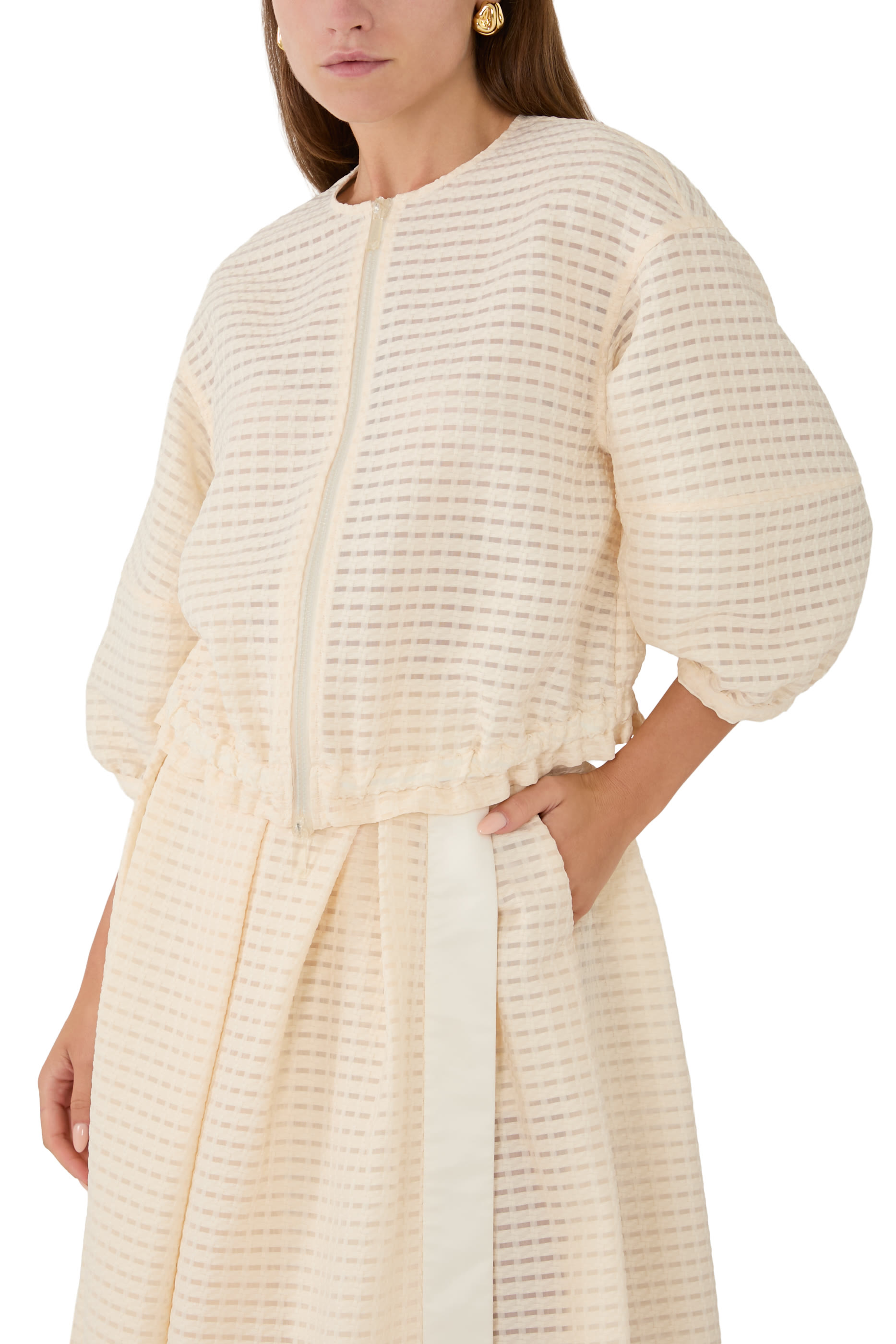 Vichy 3D Jacquard Blouson