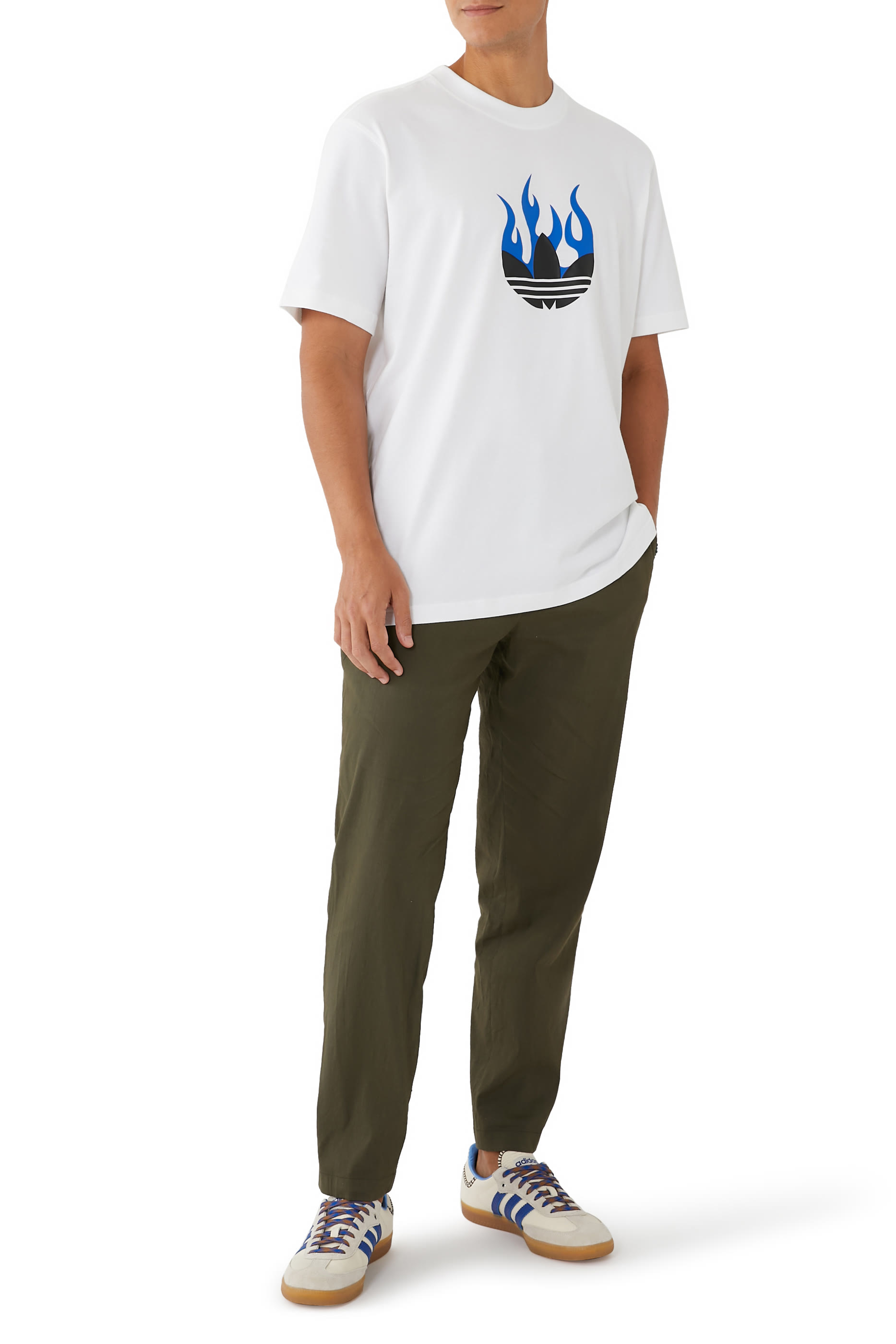 تيشيرت بطبعة شعلة غرافيك