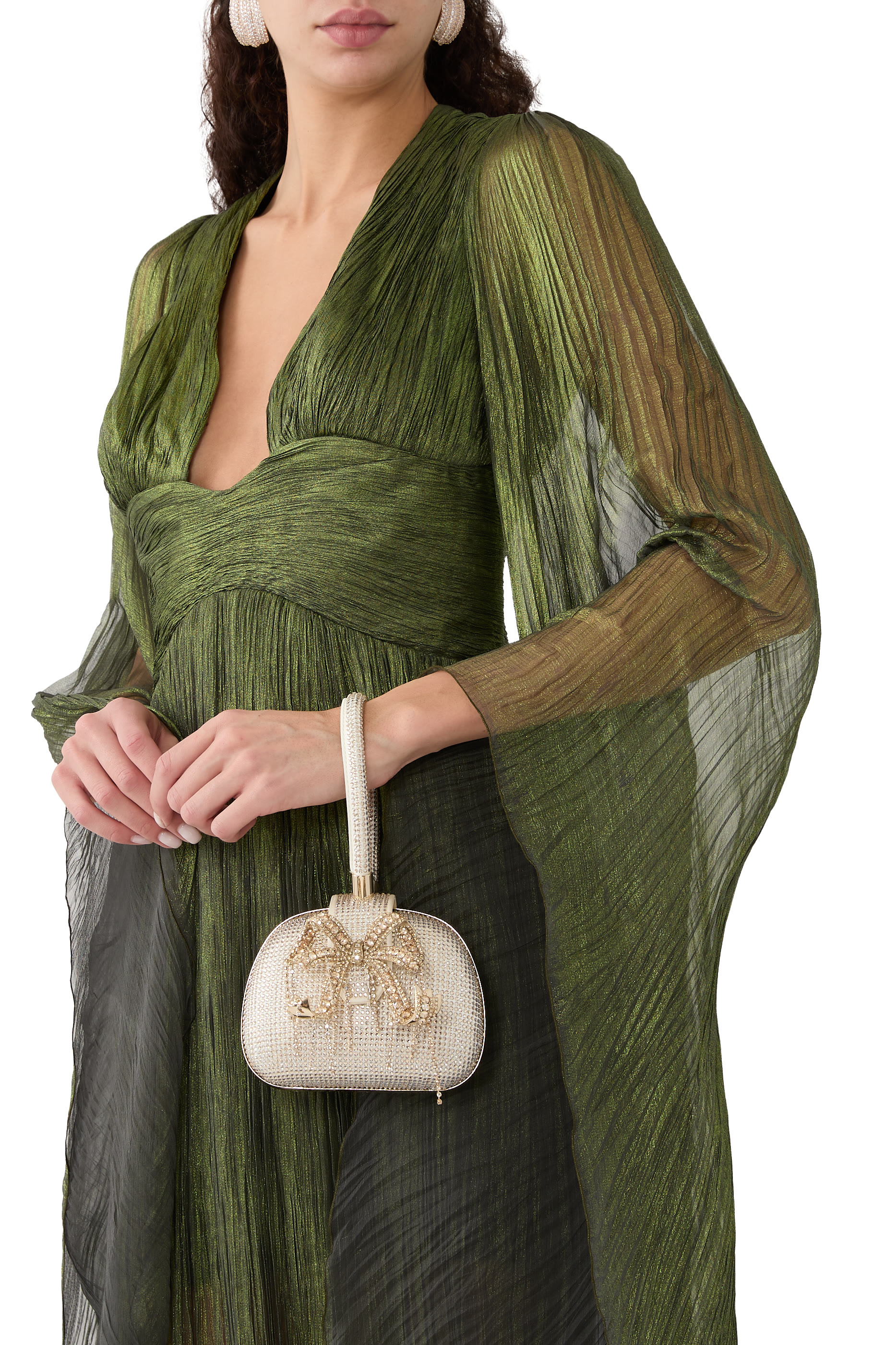 كلاتش بيد علوية وعقدة مرصعة بأحجار الراين