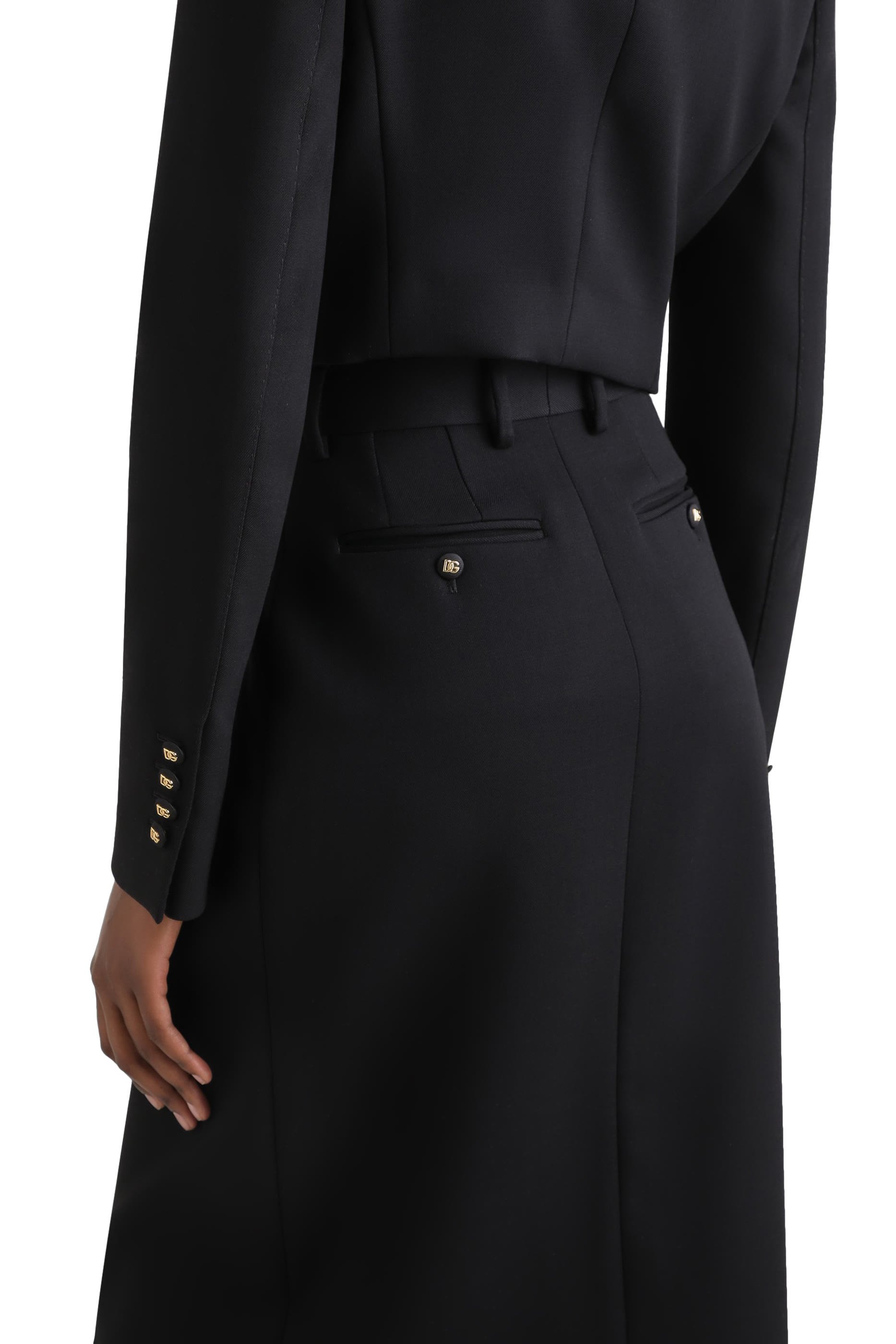 تنورة متوسطة الطول بقصة مستقيمة صوف