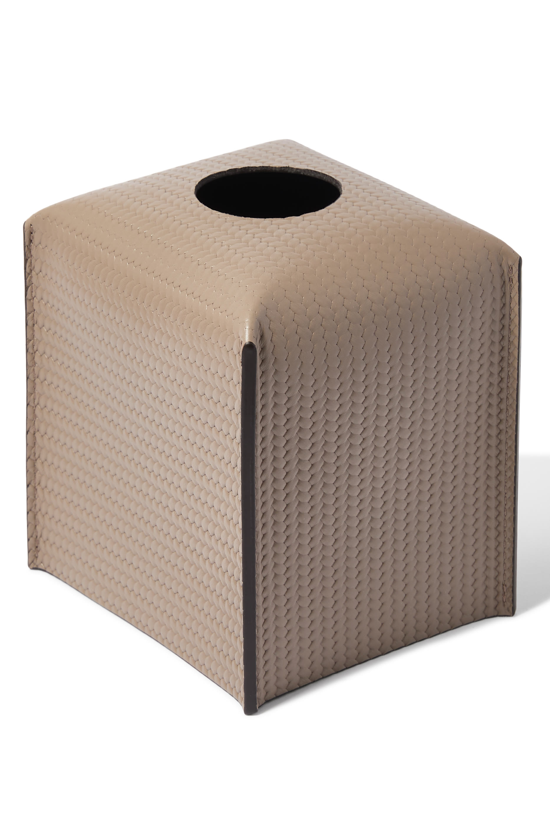 علبة مناديل بتصميم مربع مجدول