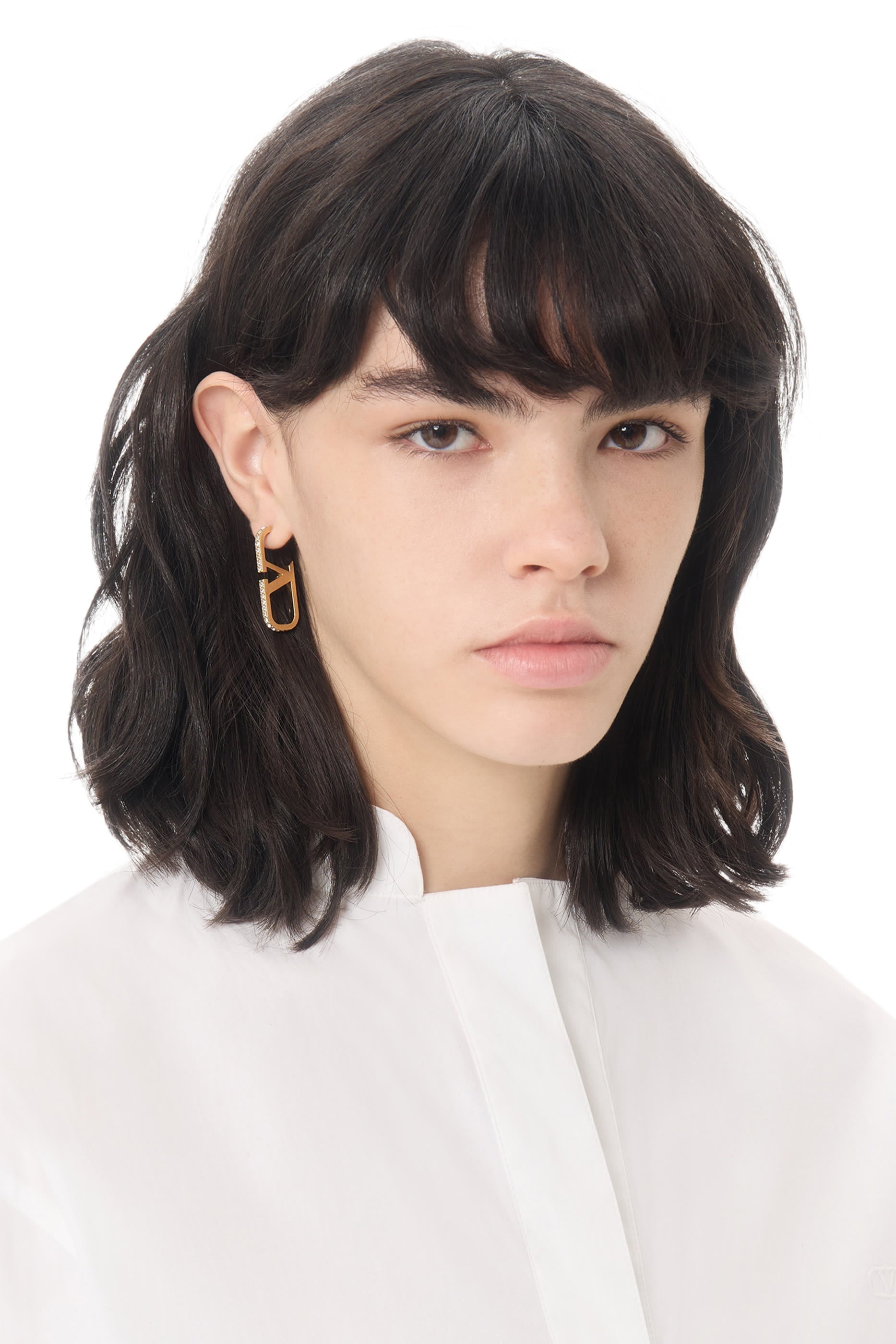 VLogo Signature Metal and Swarovski&not;&AElig; Crystal Earrings