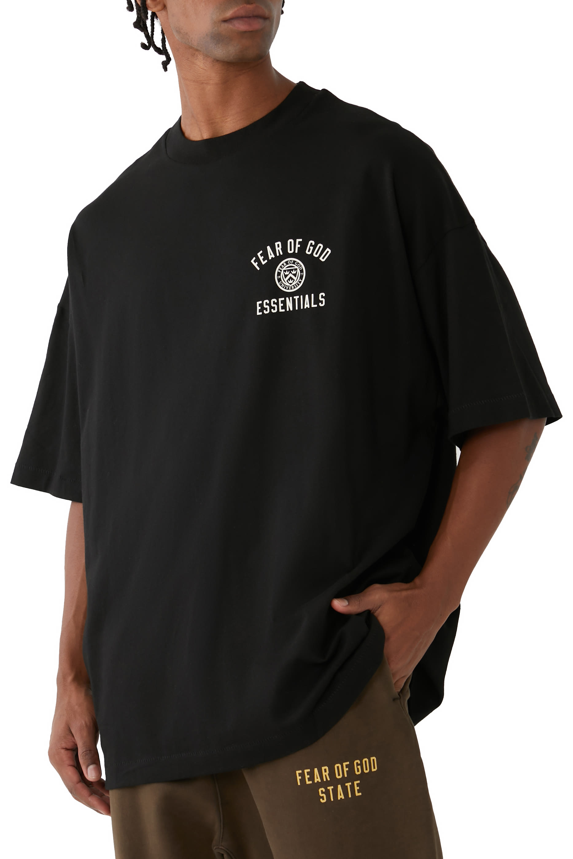 تيشيرت اسنشالز بياقة ضيقة جرسيه