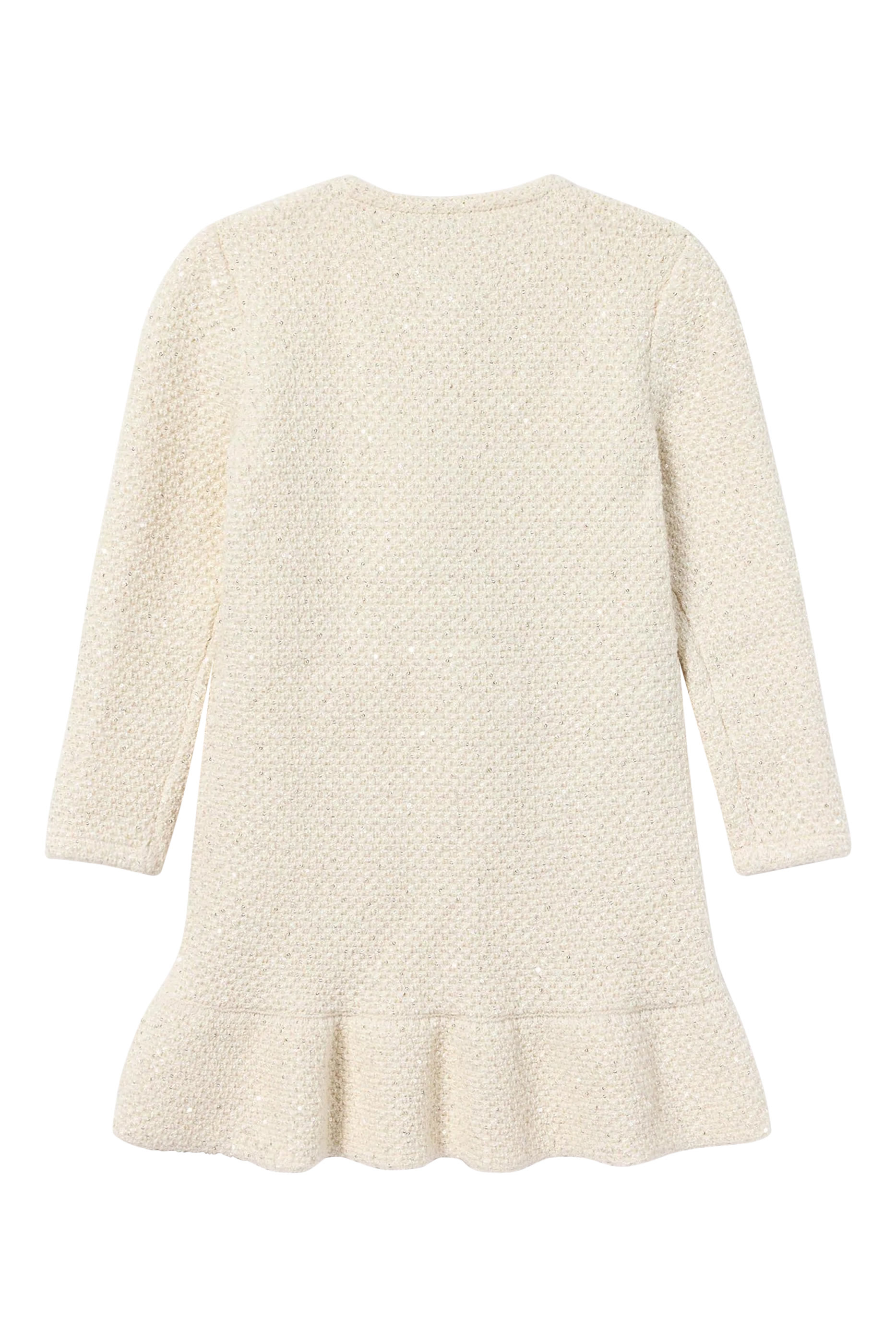 فستان منسوج مزين بترتر للأطفال