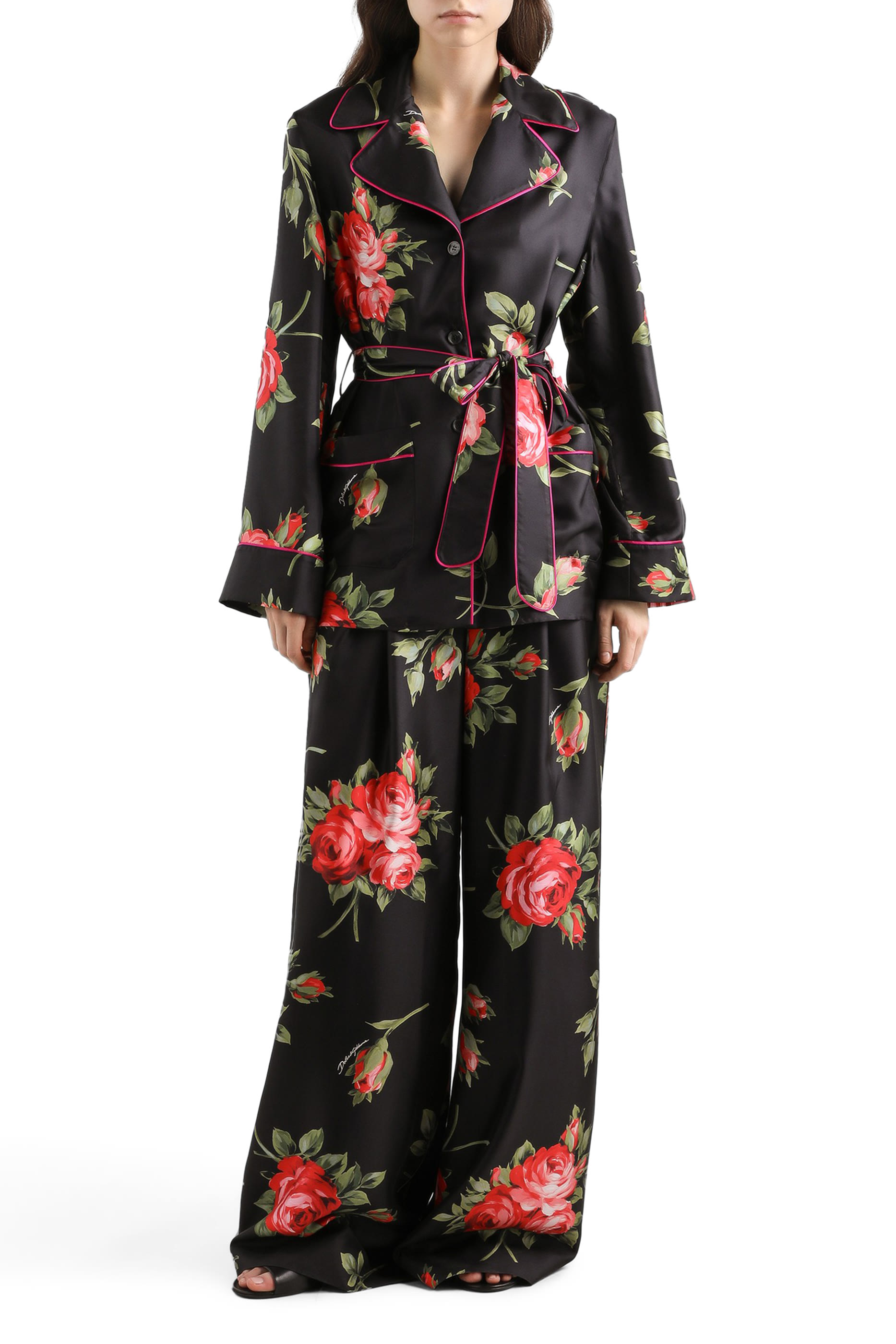 قميص فانيتي بطبعة ورود تويل