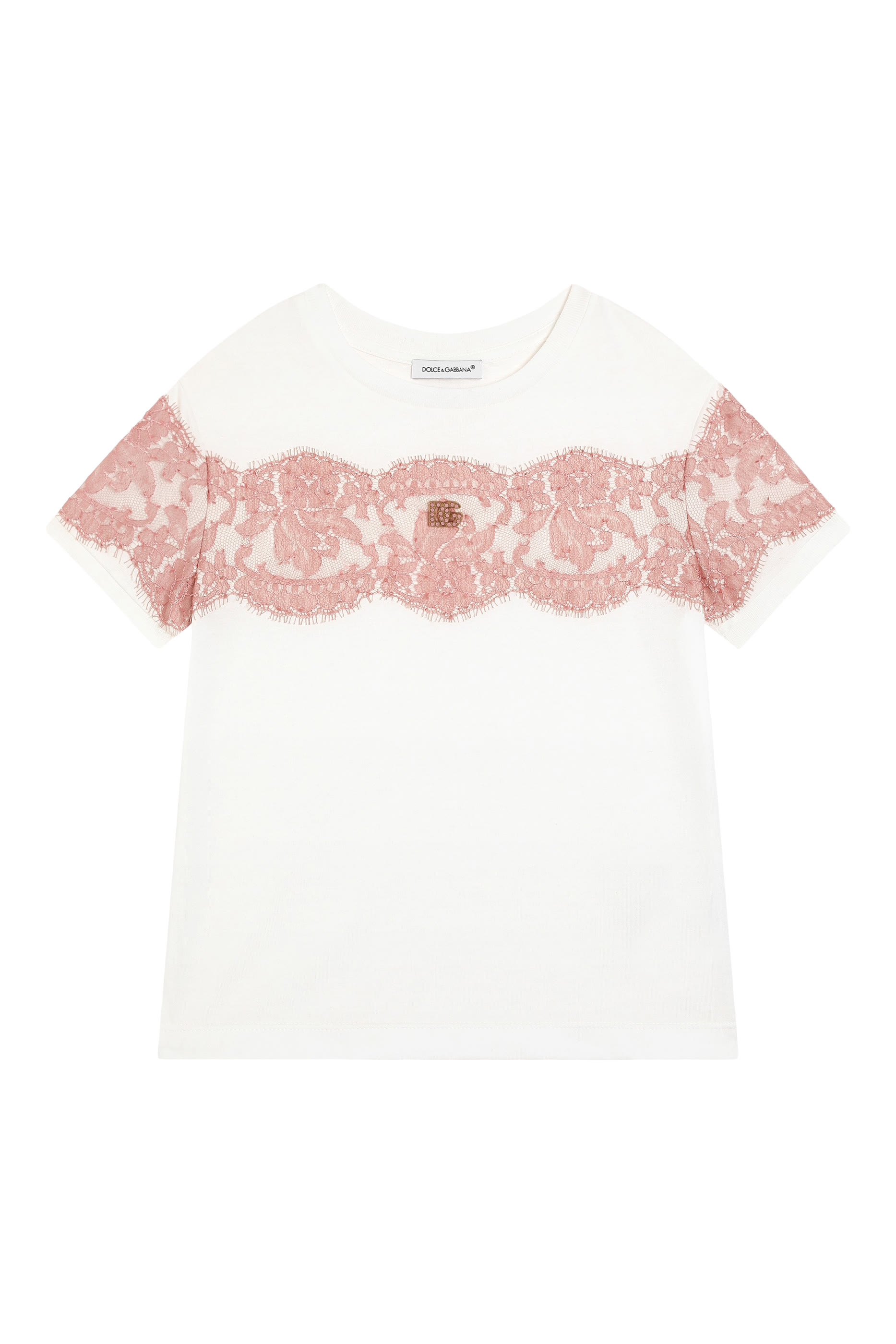 تيشيرت بدانتيل وشعار الماركة جيرسيه للأطفال