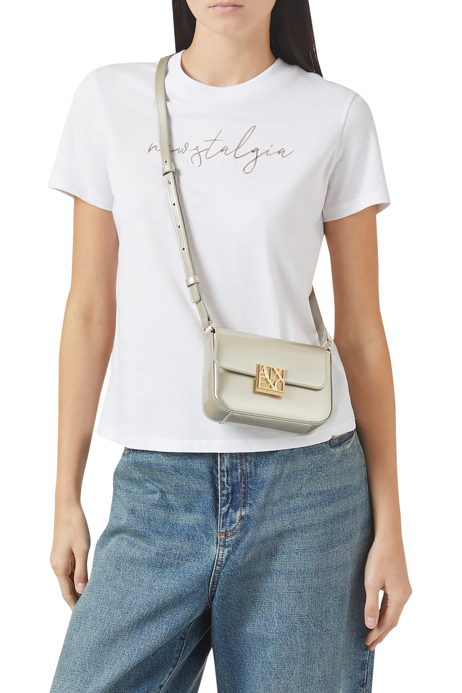 حقيبة كروس بودي ايمي صغيرة بشعار الماركة