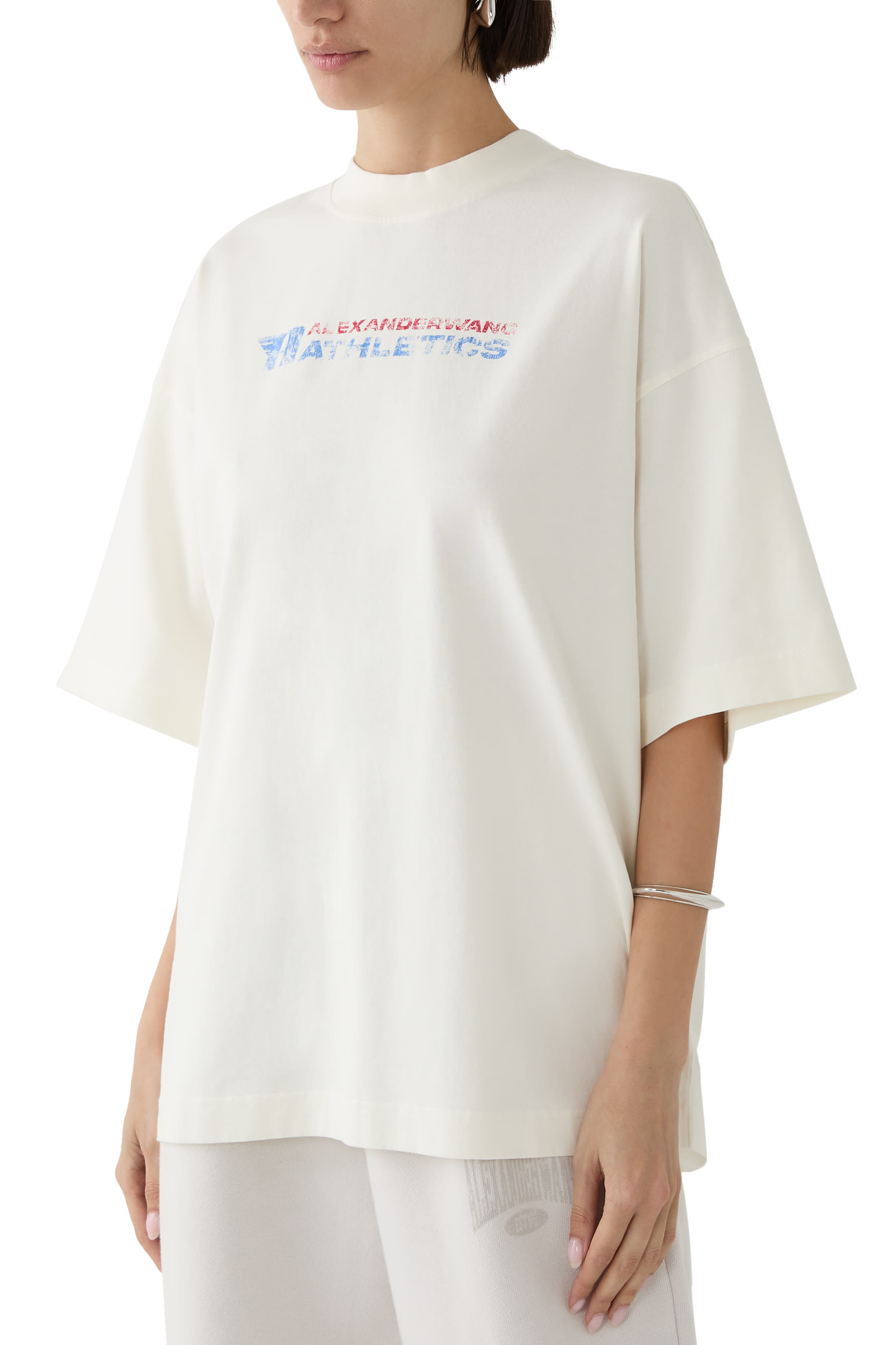 تيشيرت بطبعة شعار الماركة قطن