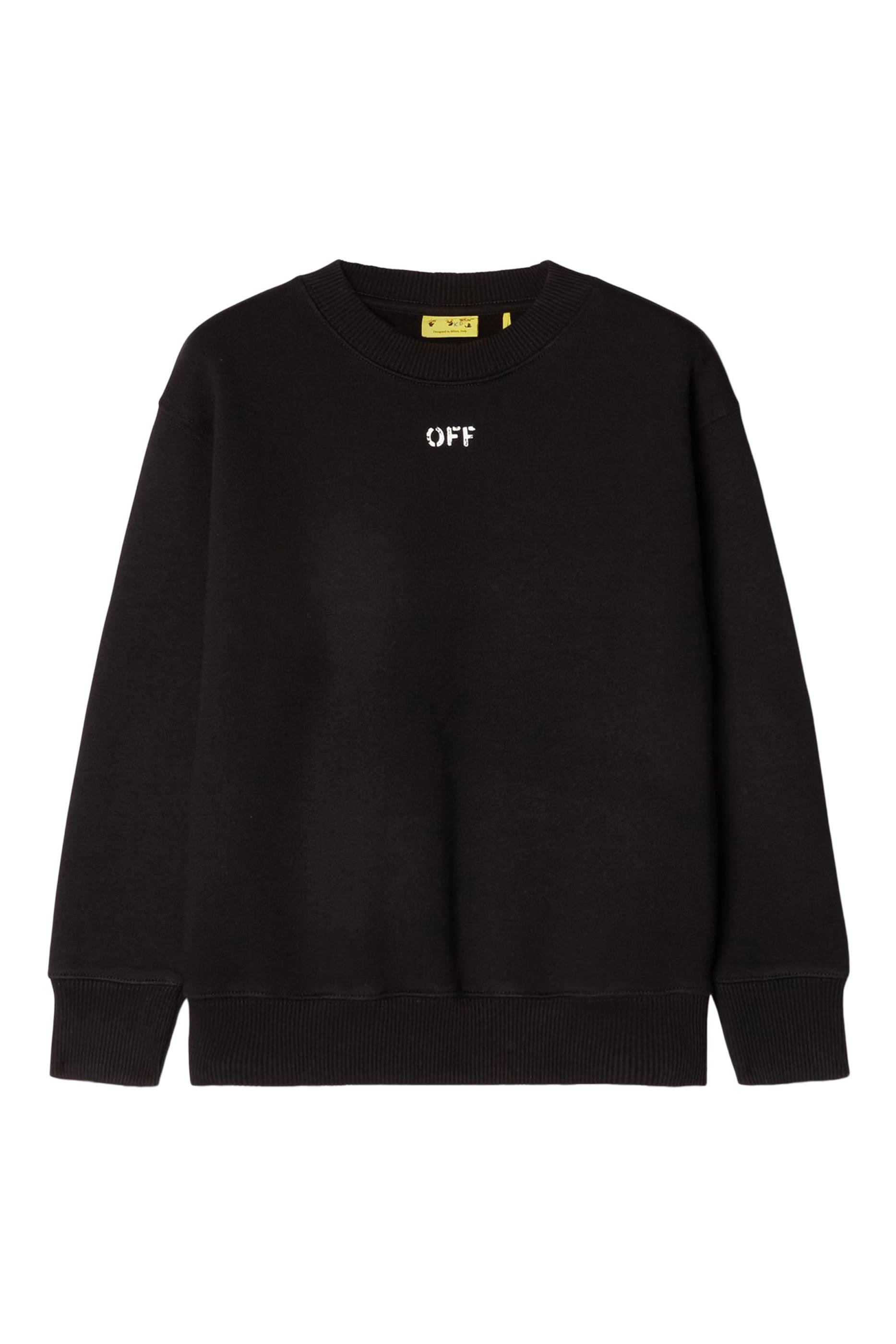 سويت شيرت بياقة ضيقة وطبعة شعار الماركة للأطفال