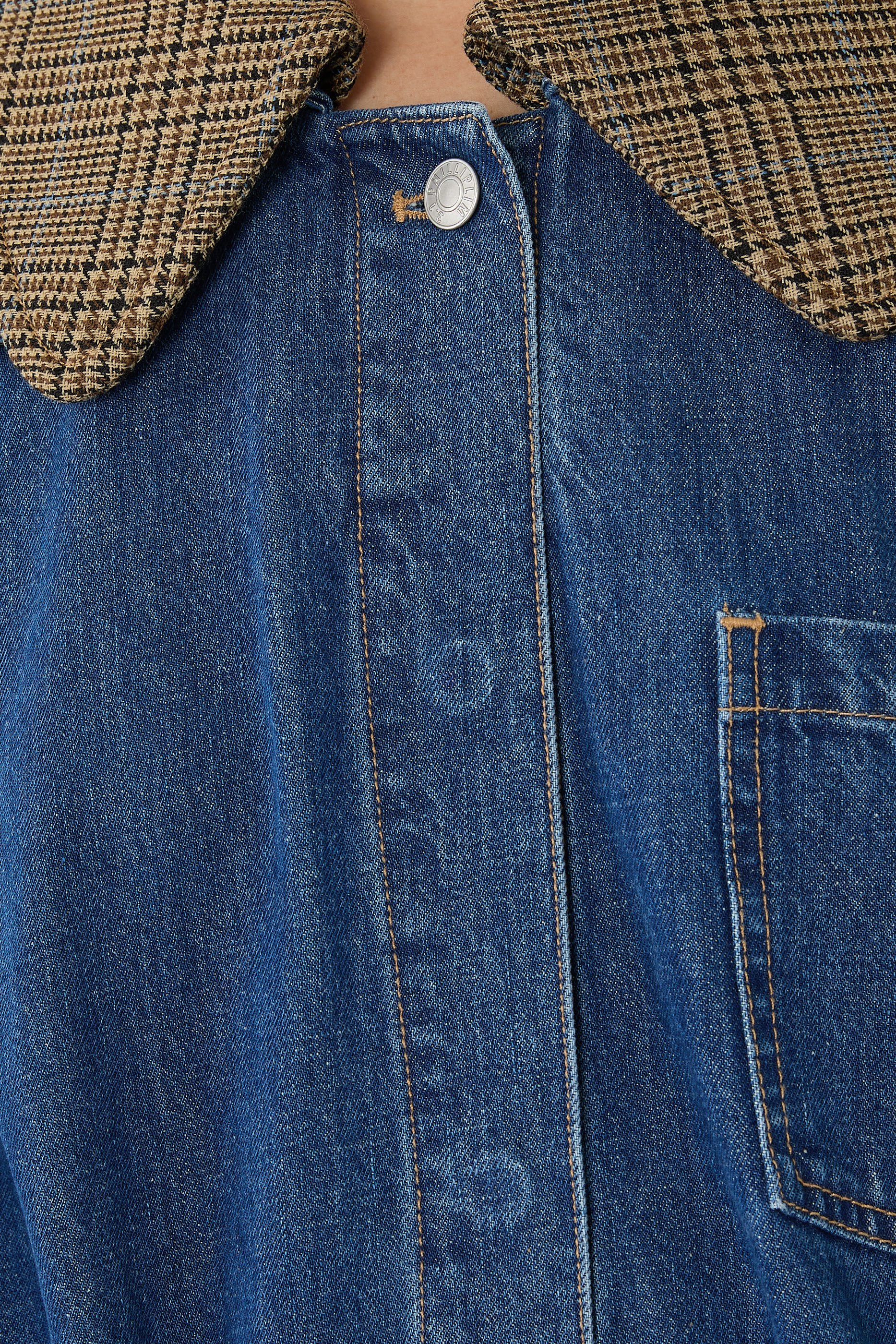 معطف ترينش كومبو دنيم