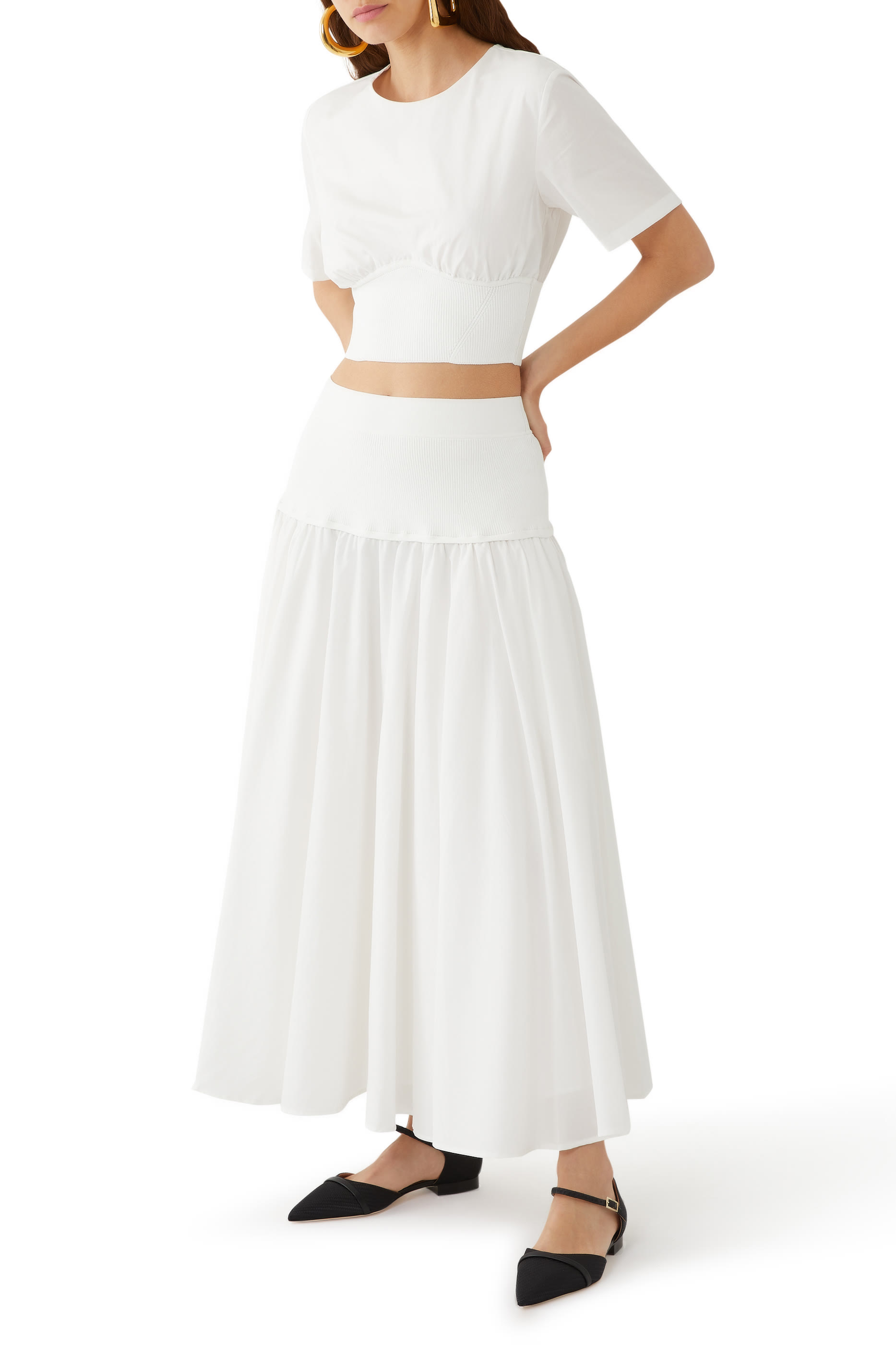 حذا بالرينا أولا بكعب مسطح جلد