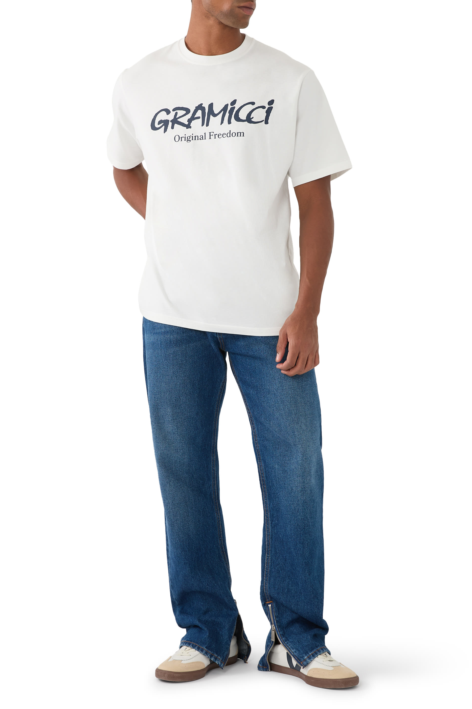 تيشيرت بطبعة شعار الماركة وعبارة اوريجينال فريدوم