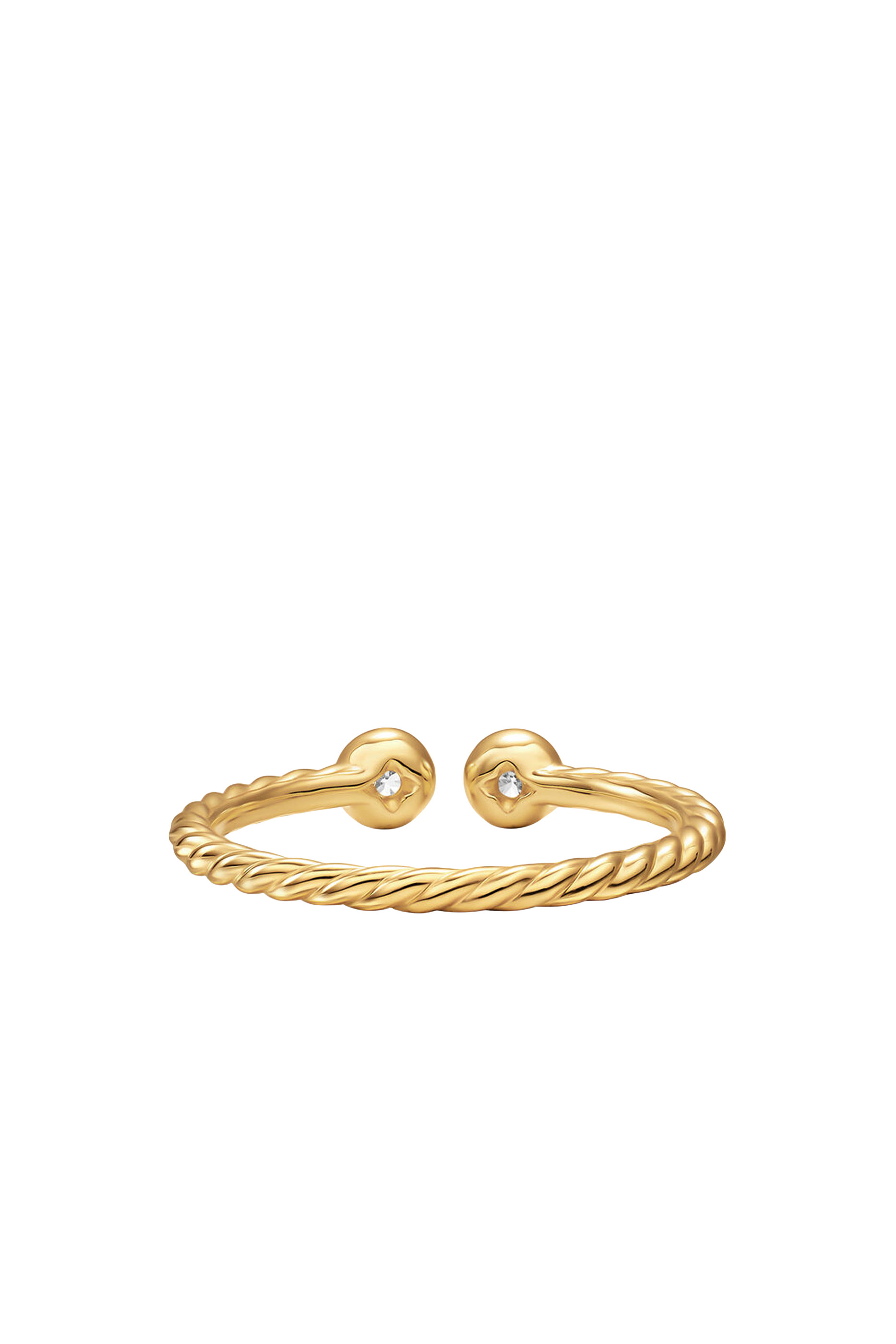 Petite Modern Renaissance® Open Round Ring, 18K Yellow Gold & Diamonds