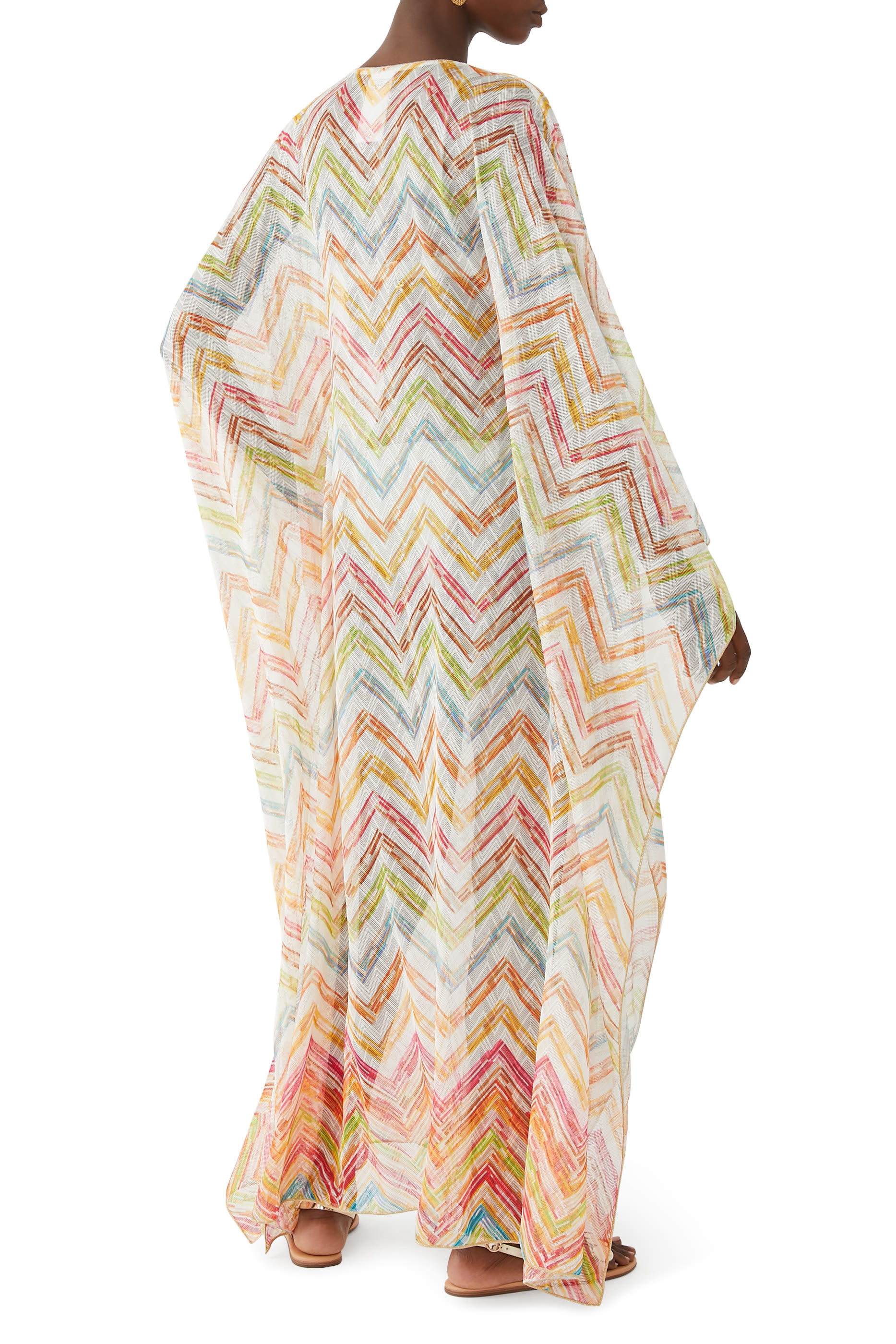 قفطان مار طويل راشيل بنقشة خطوط متعرجة