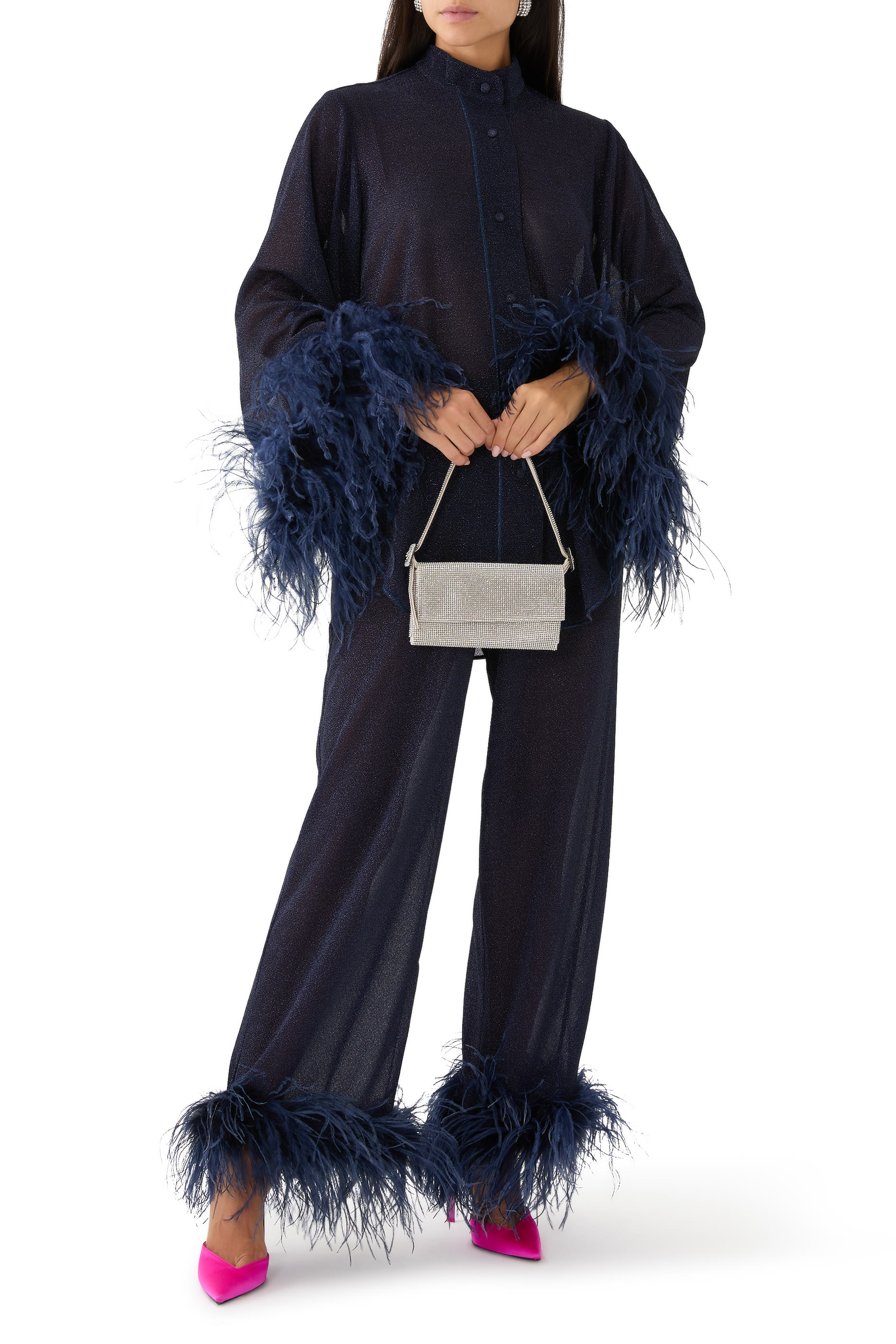 قميص لوميير طويل مزين بريش