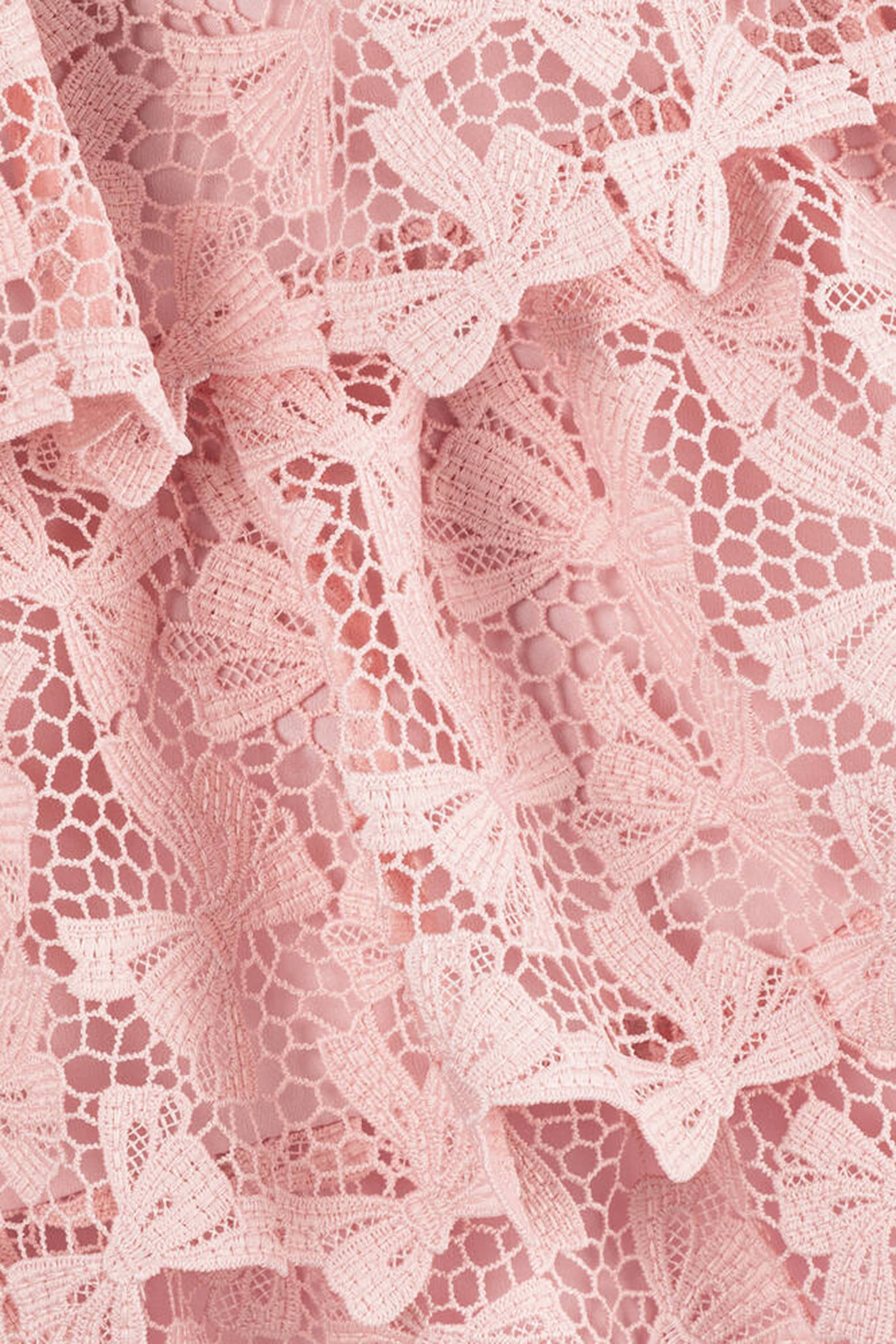 فستان متعدد الطبقات بنقشة فيونكة دانتيل للأطفال