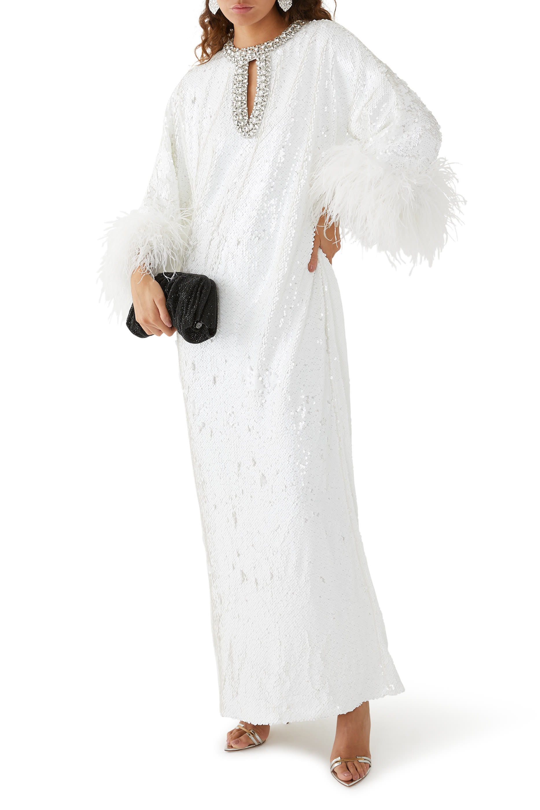 أقراط بتصميم قلب متدرج مرصعة بالكريستال