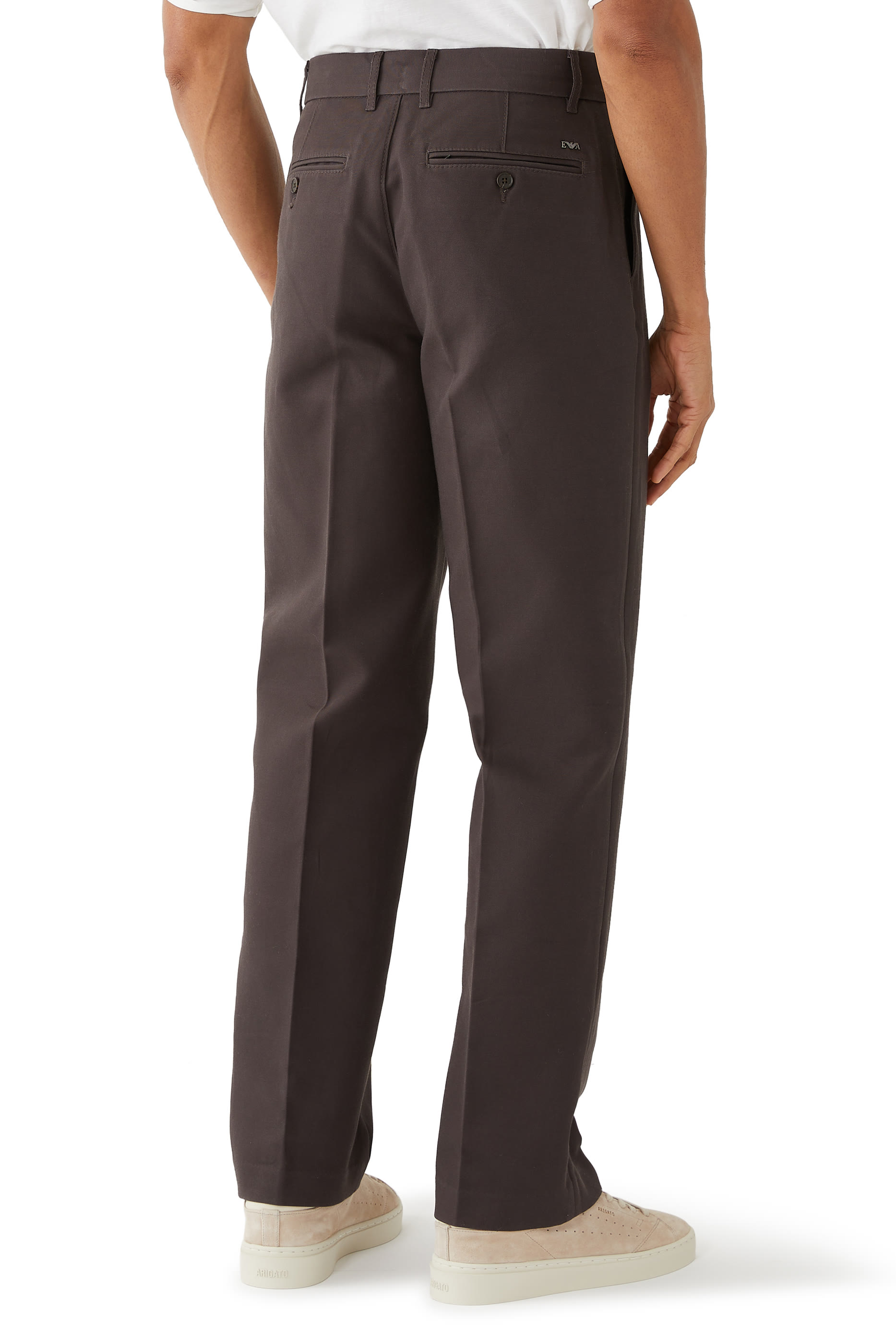 بنطال بقصة ساق مستقيمة قماش قنب