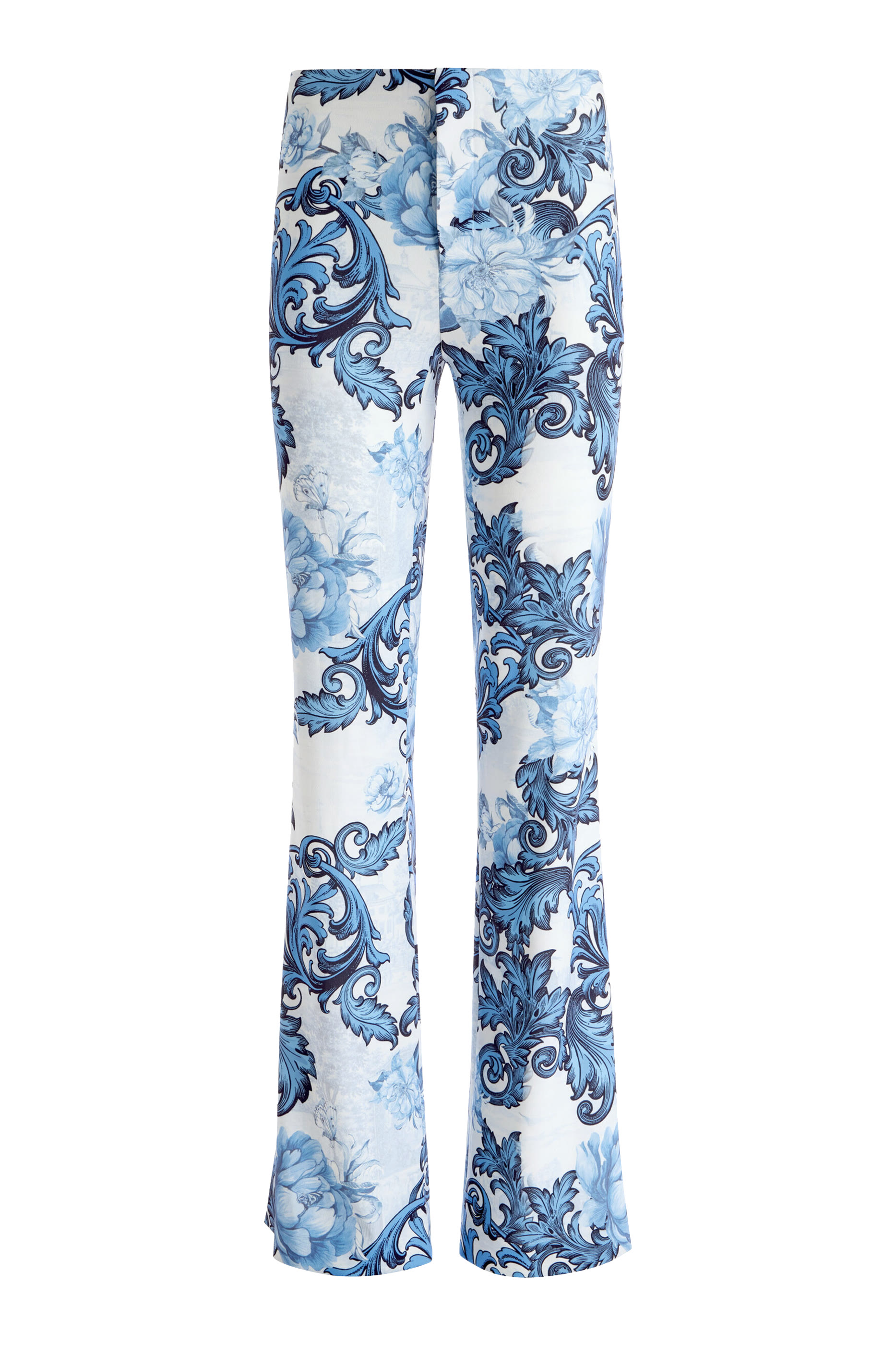 بنطال تيني بقصة ضيقة بحافة واسعة