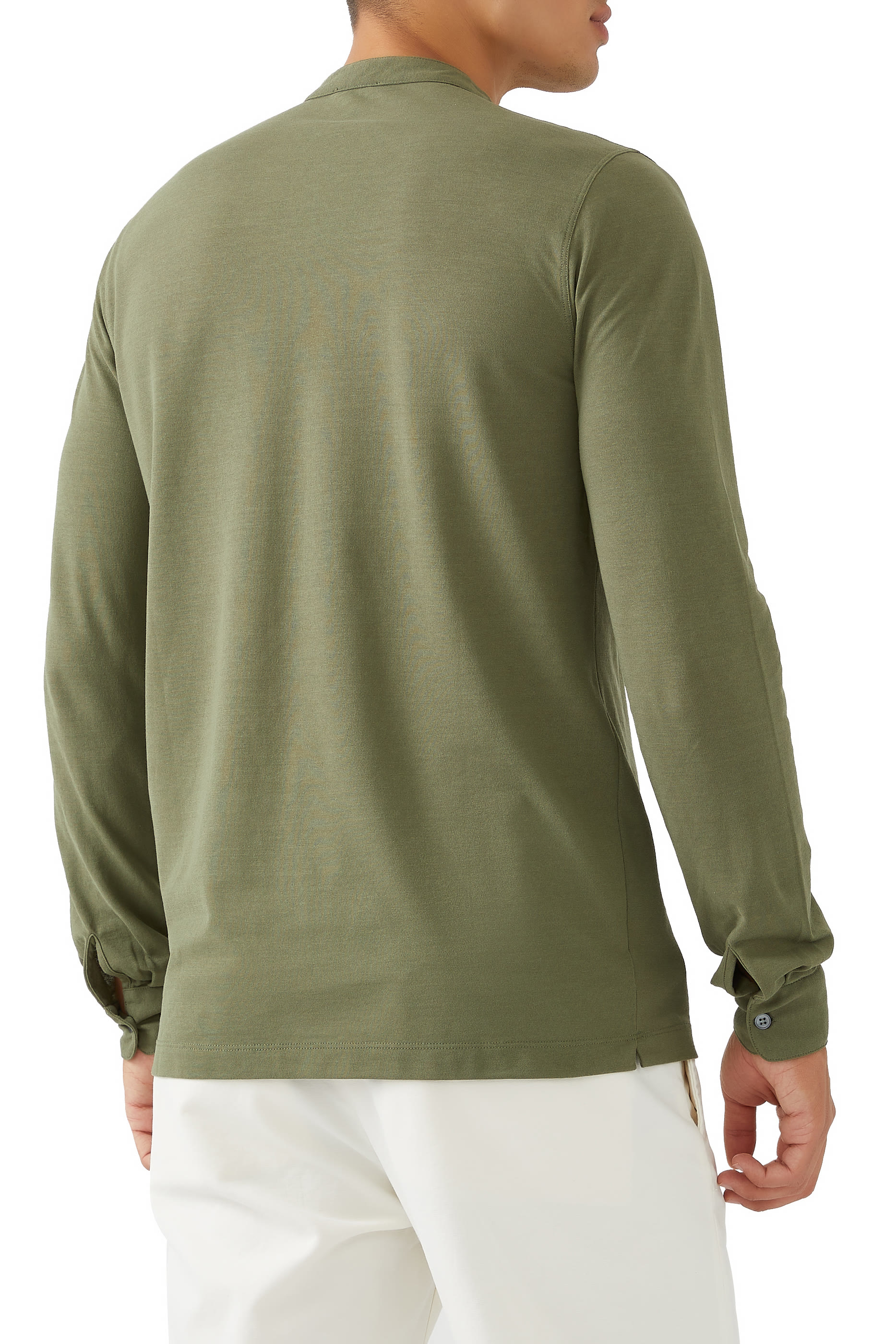 قميص سيراف زانون بأكمام طويلة وقصة ضيقة