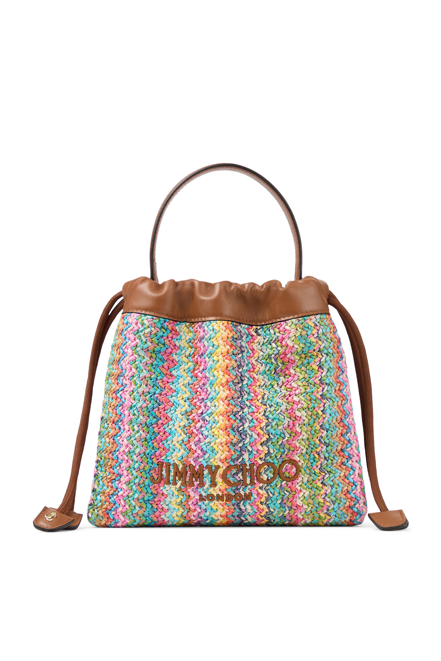 حقيبة صغيرة بخطوط متعرجة ورباط تضييق