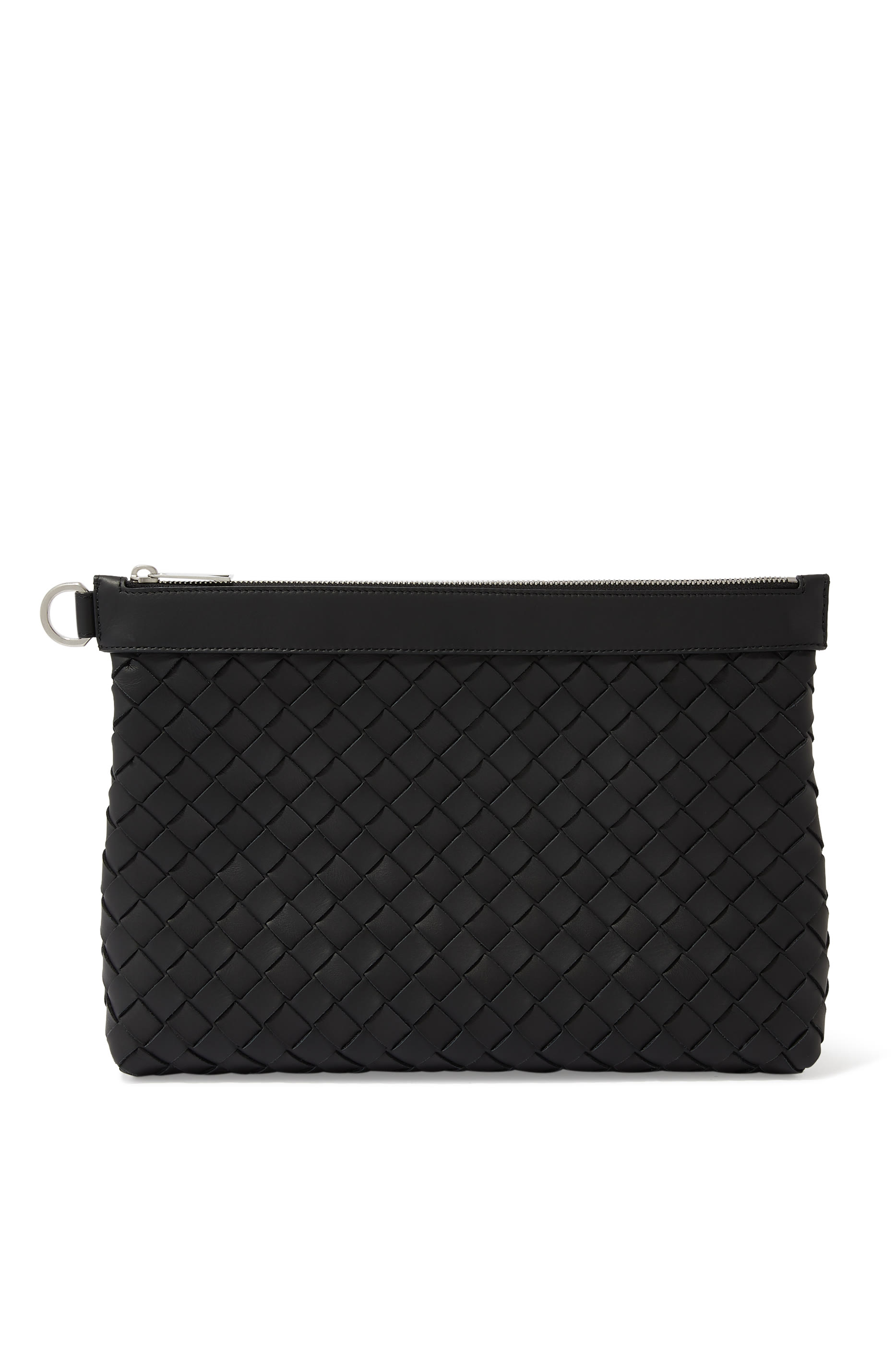 حافظة أوراق جلد بتصميم مجدول