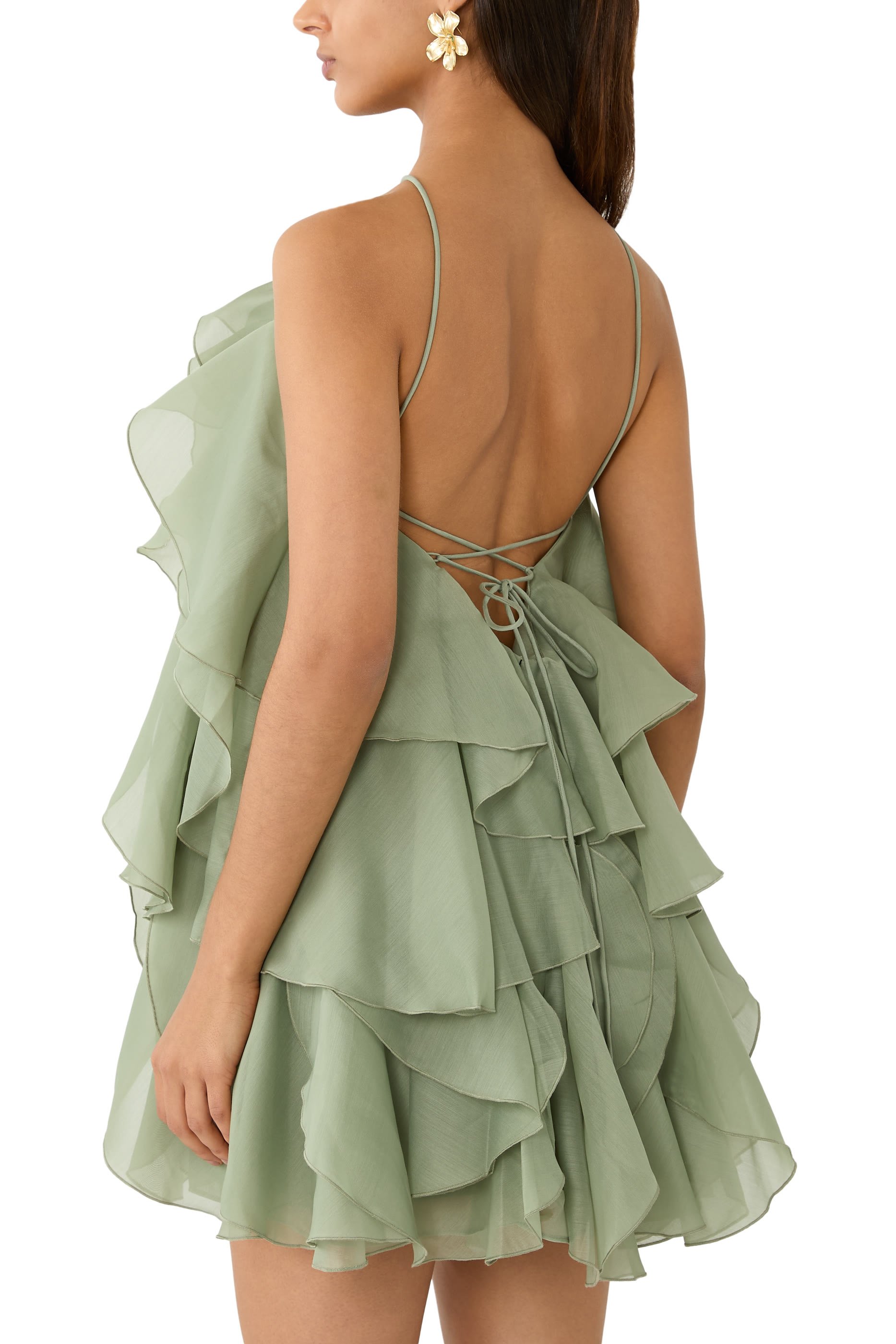 فستان باندوريا قصير بطيات