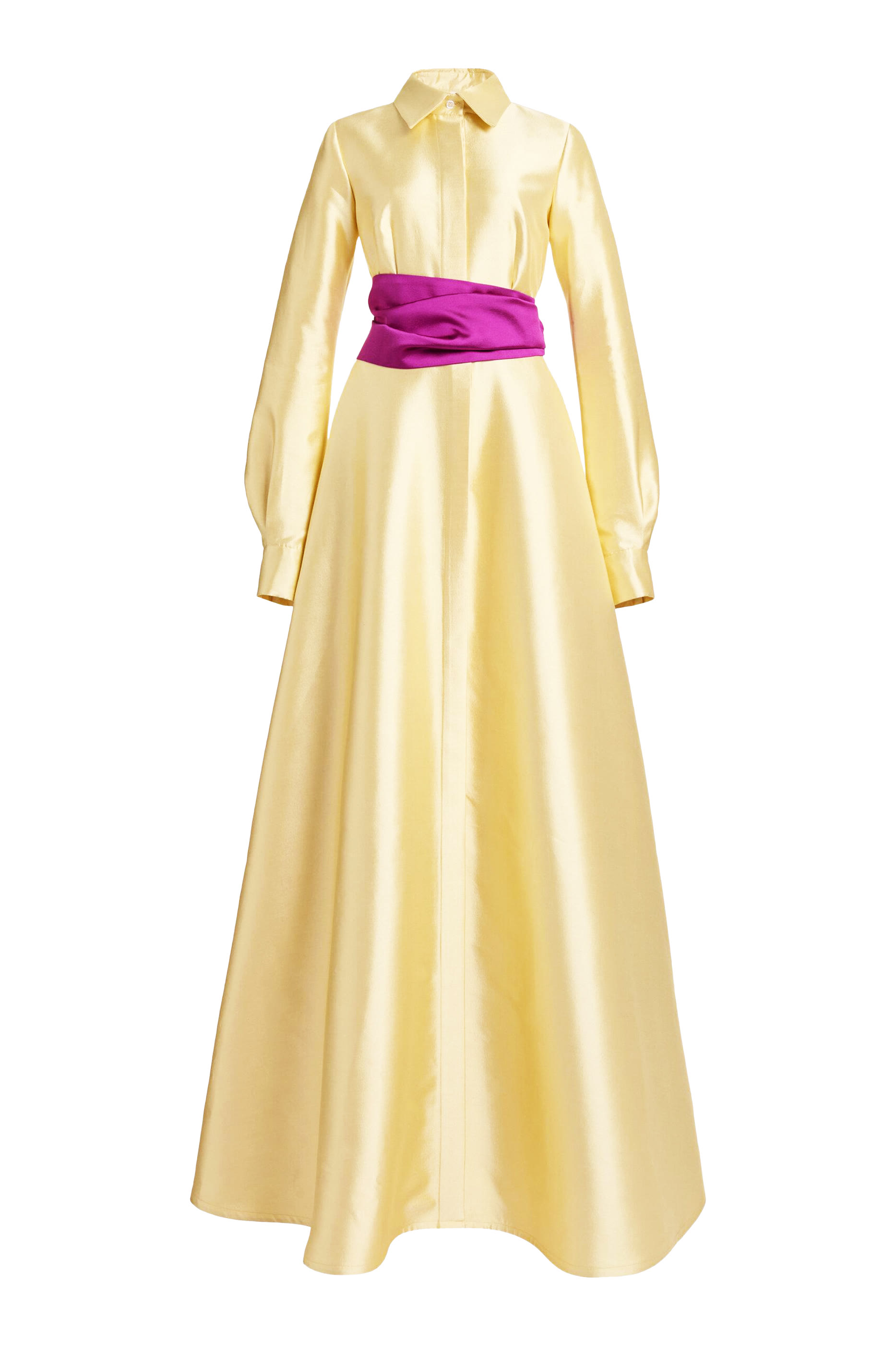 فستان سهرة زولاني + سيمون صوف وحرير بحزام