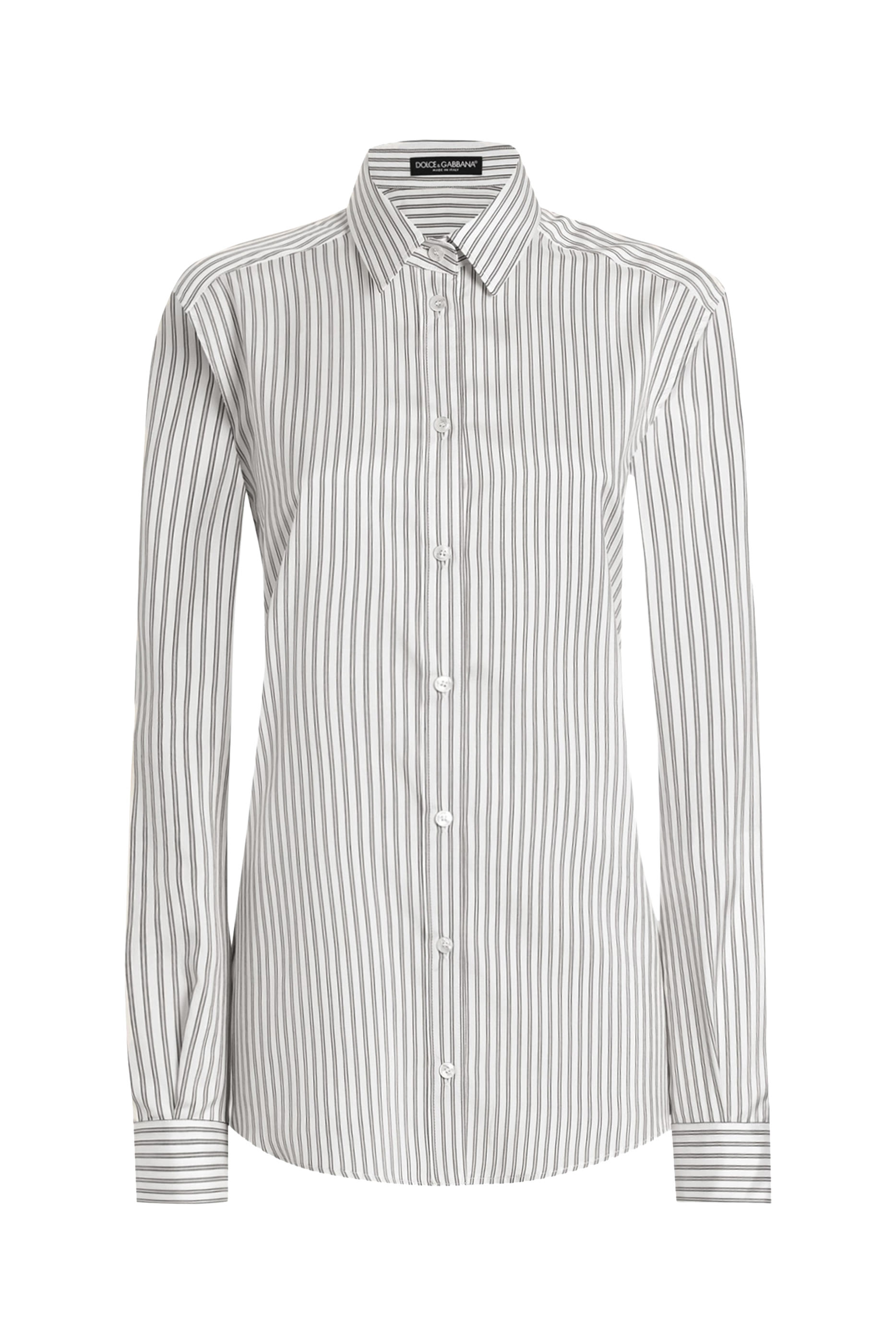 قميص بنقشة مخططة حرير