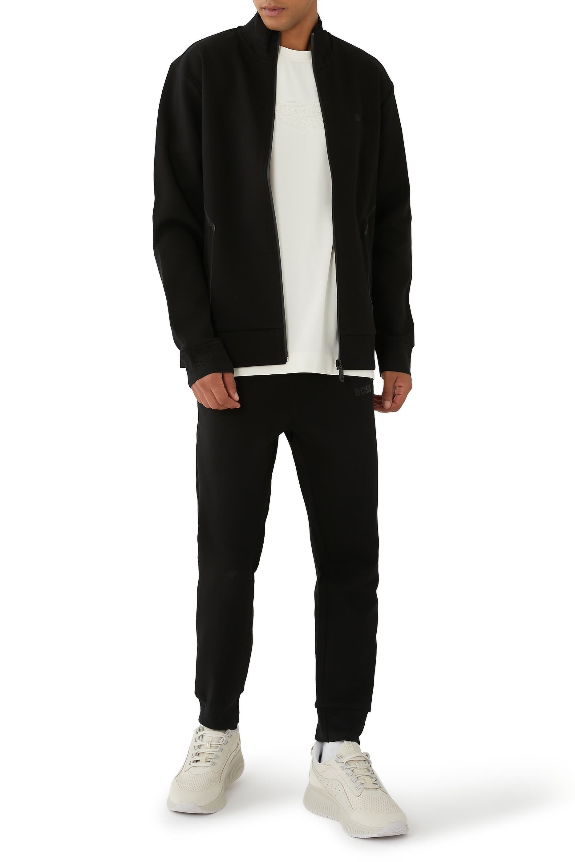 سويت شيرت بأساور وياقة جاكار