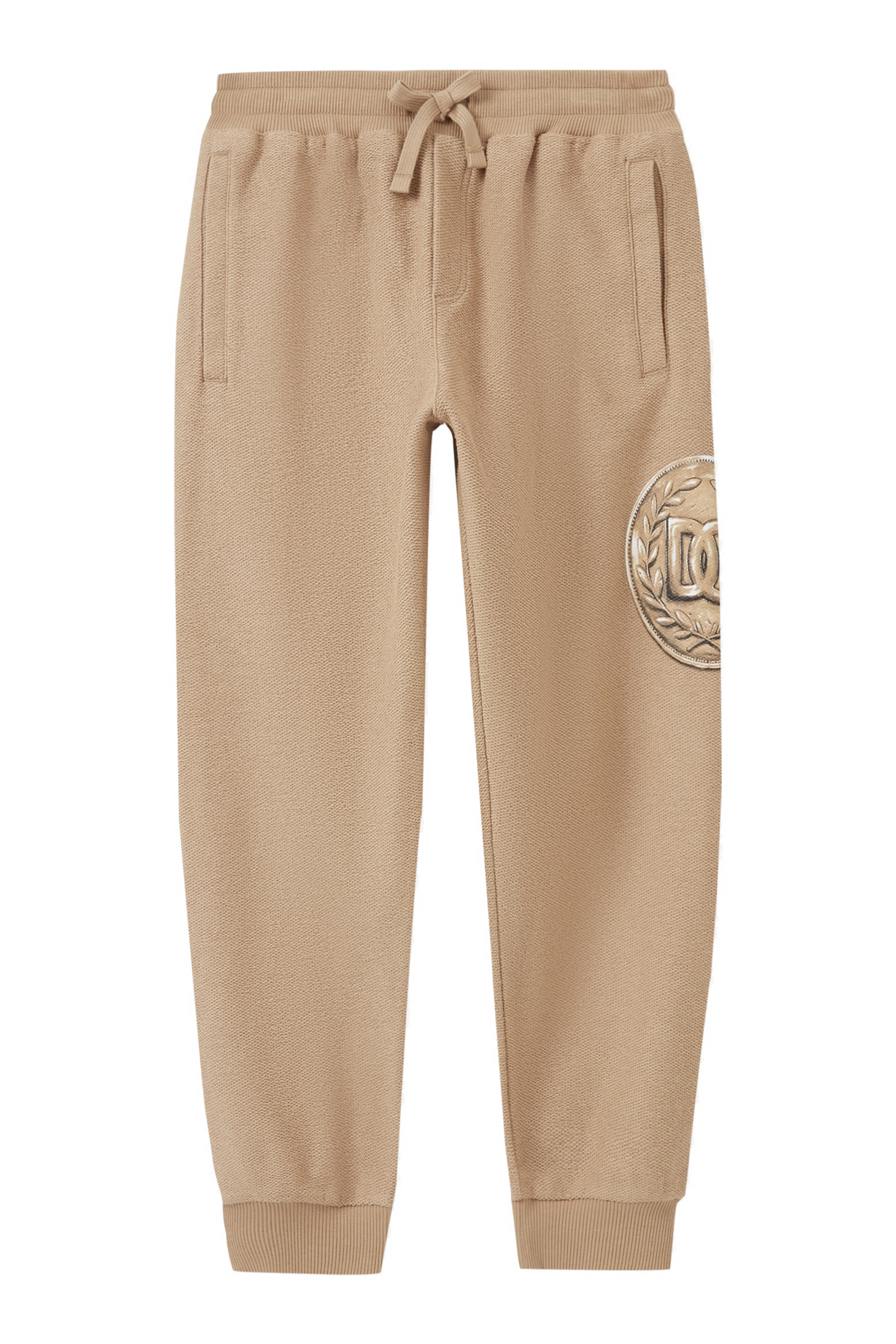 بنطال رياضي قطن بشعار الماركة بتصميم عملة للأطفال