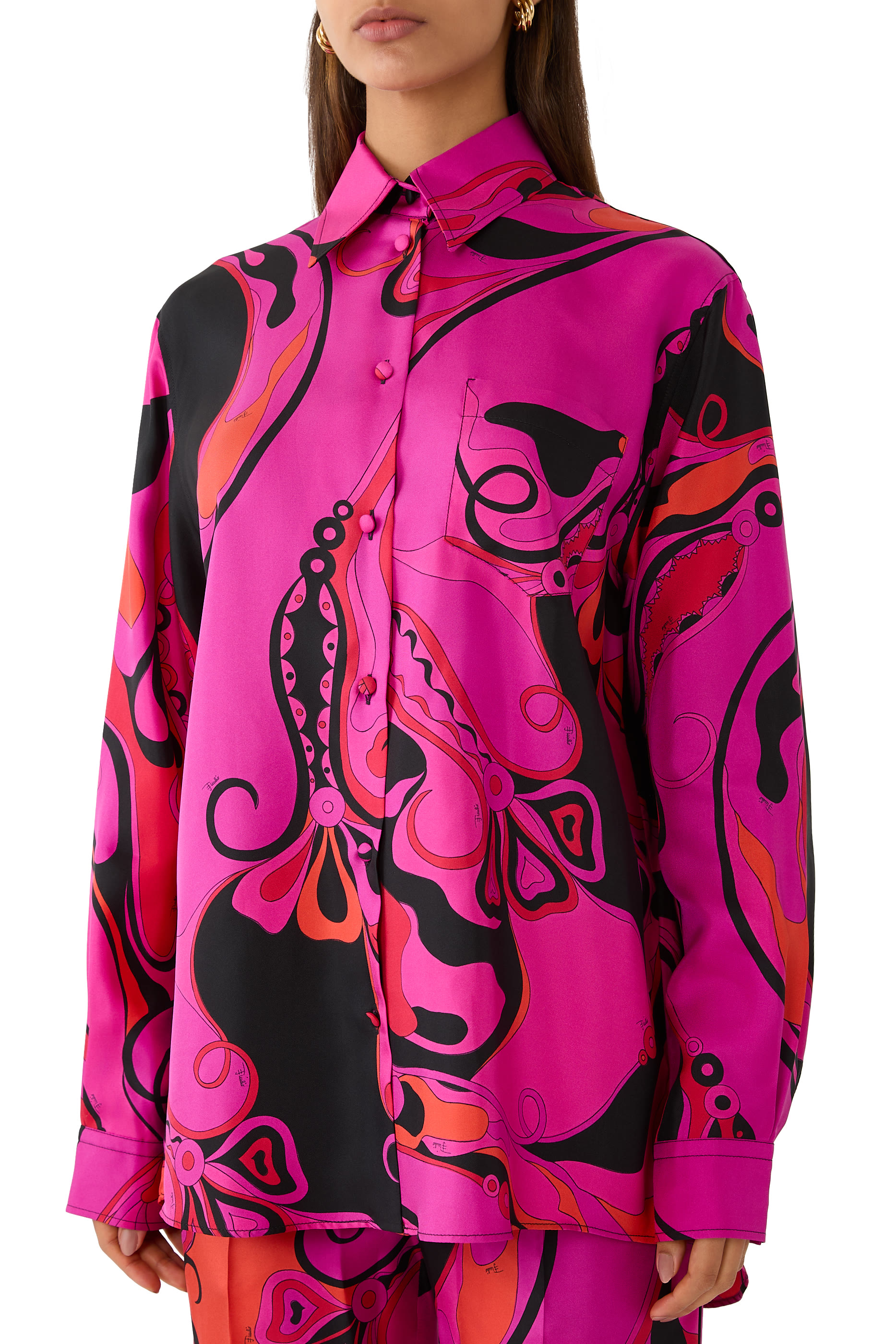 قميص بنقشة اوركيدي