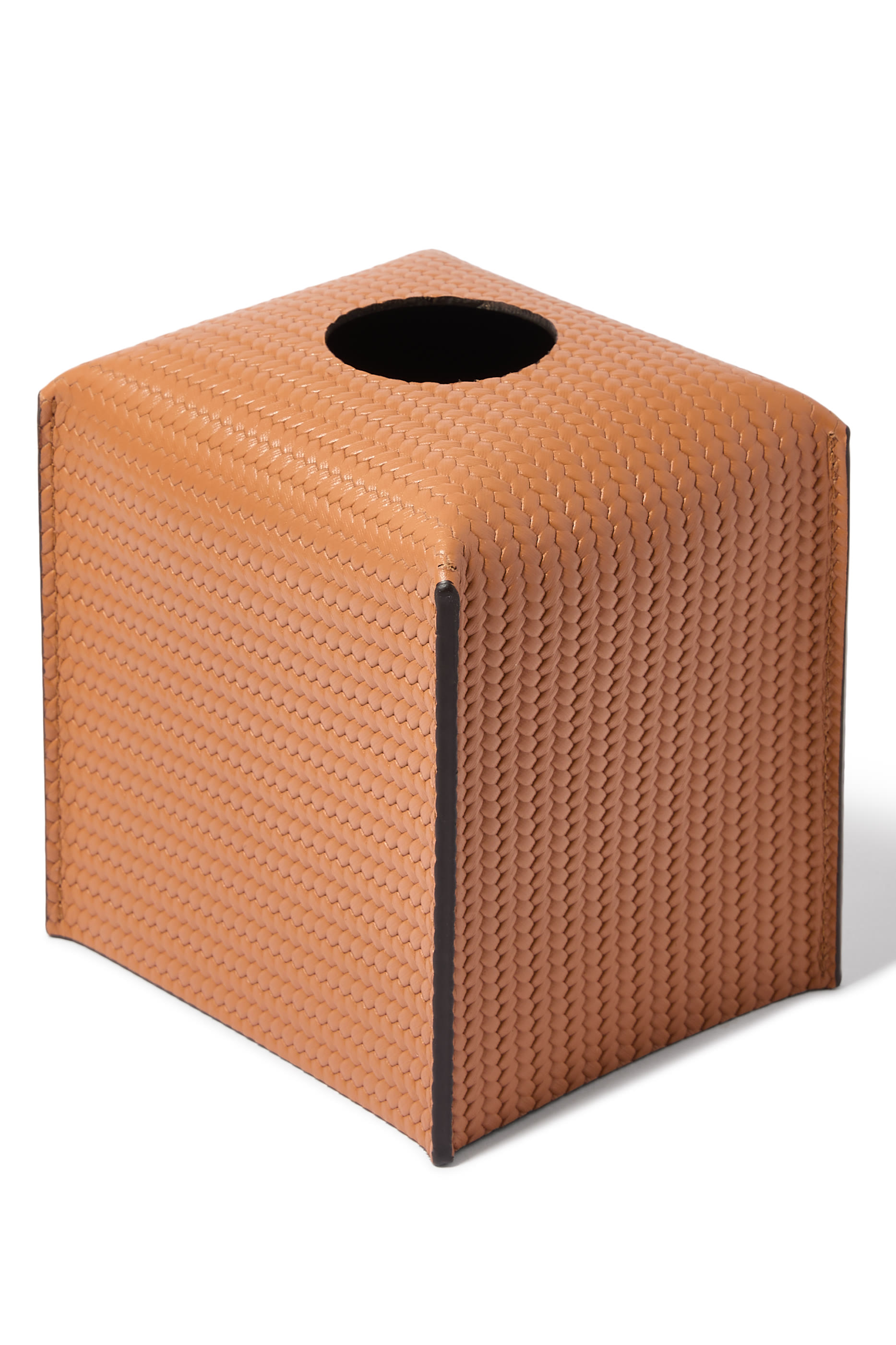 علبة مناديل بتصميم مربع مجدول