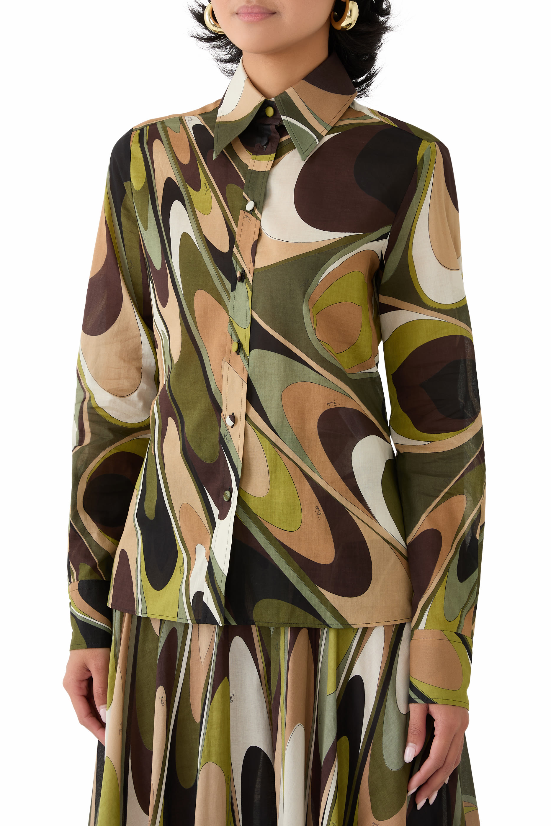 قميص بطبعة أوندي قطن 