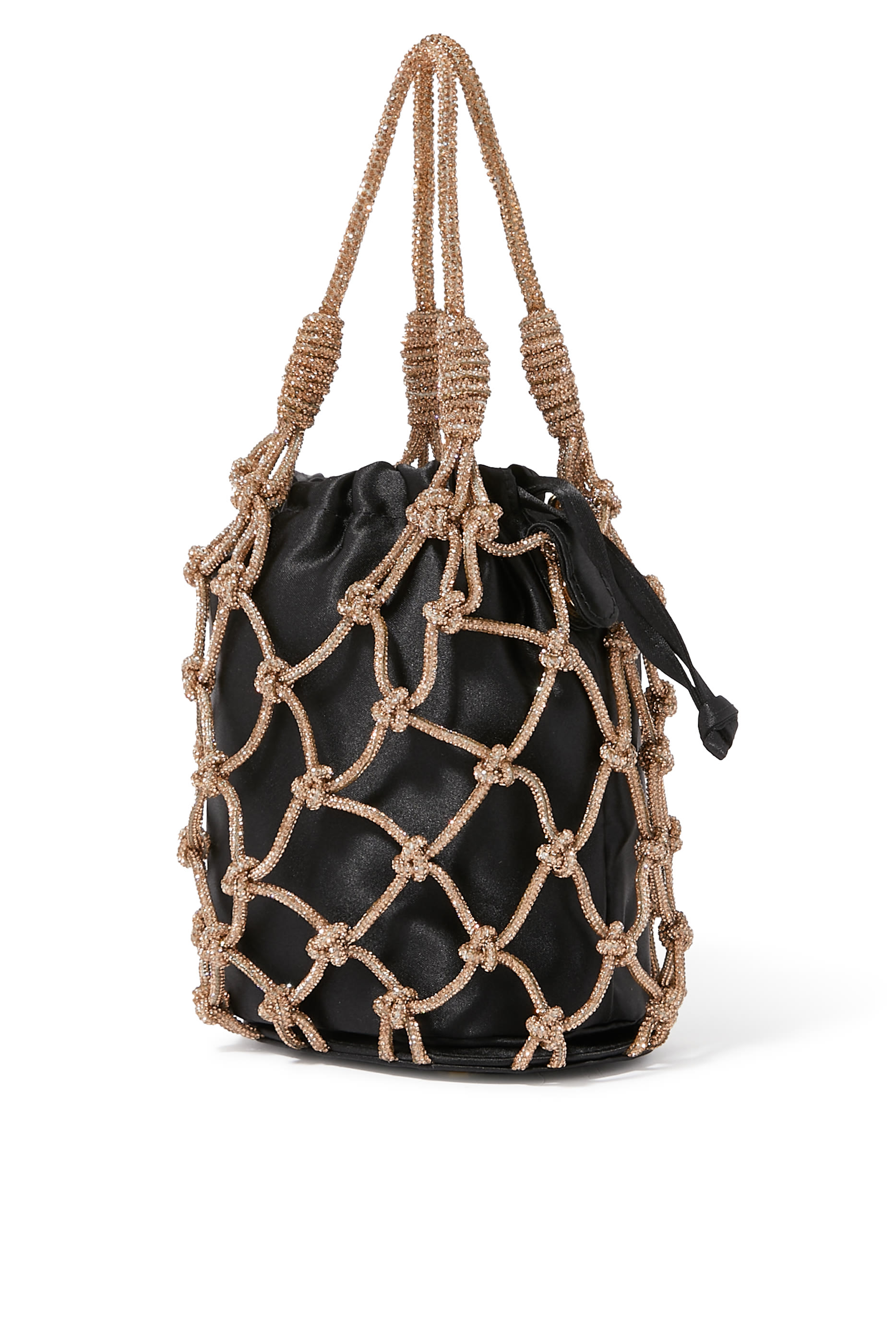 حقيبة صغيرة لامعة قماش شبكي