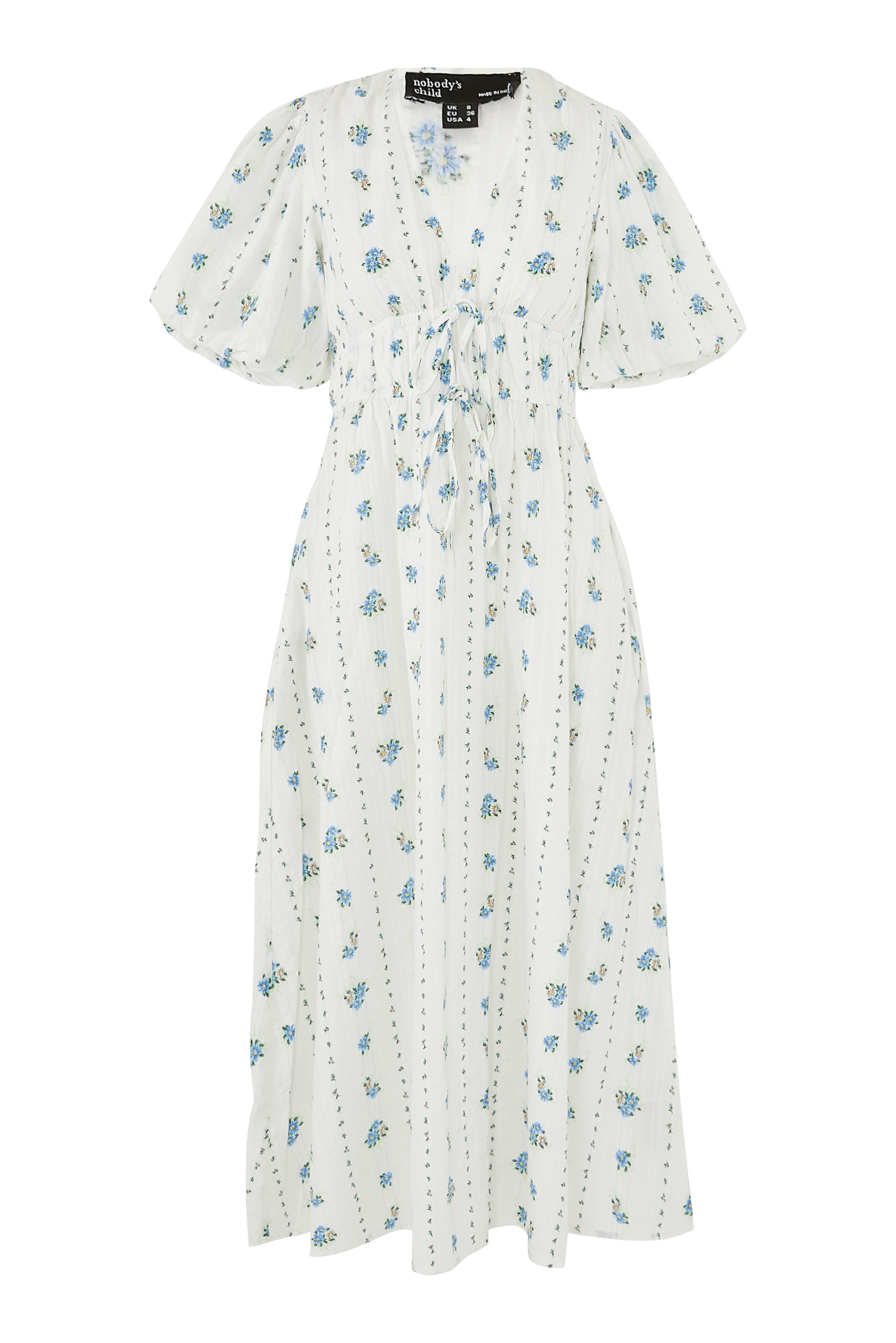 فستان سكوتي متوسط الطول بنقشة زهور