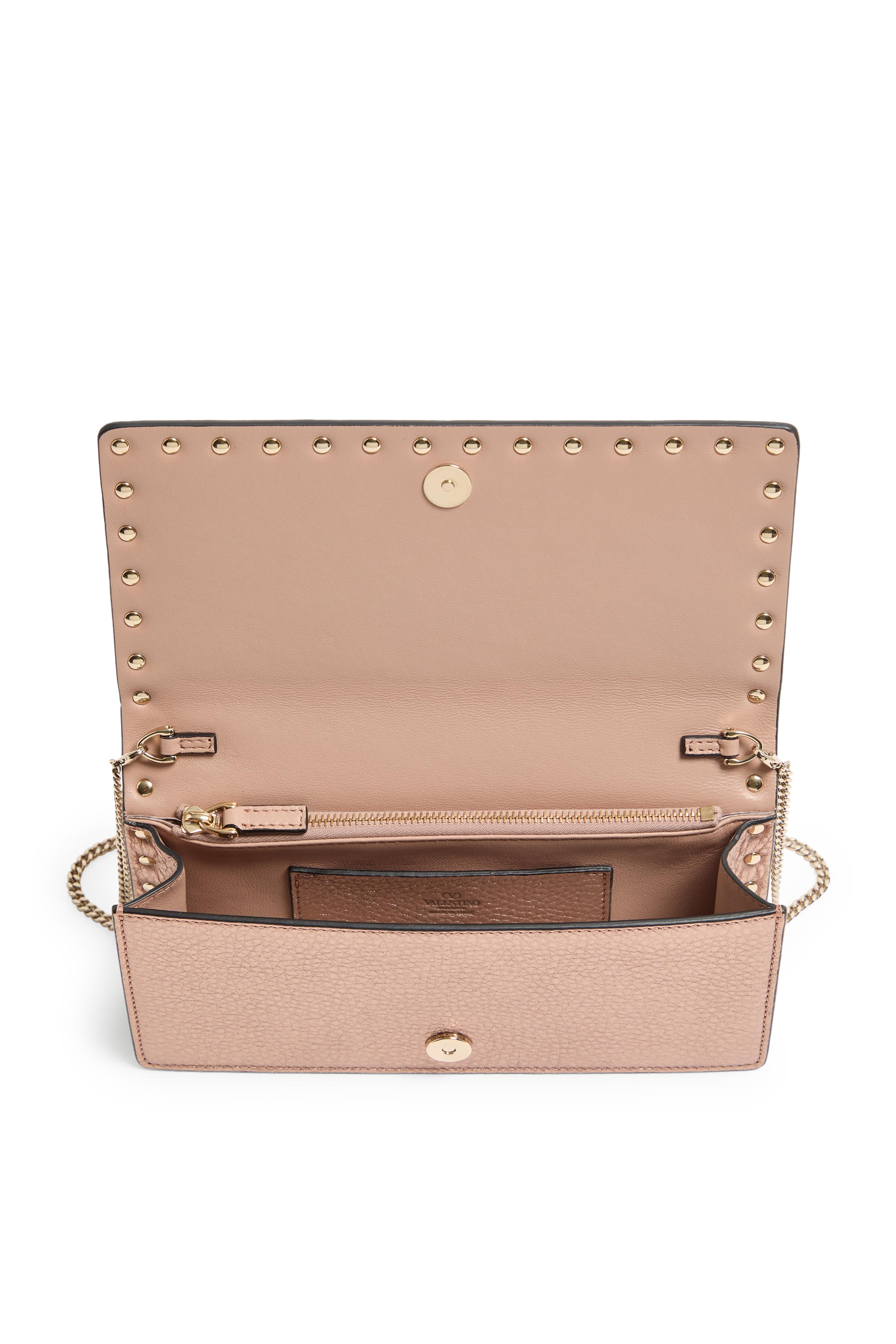 محفظة مرصعة بحلي هرمية وحمالة سلسلة