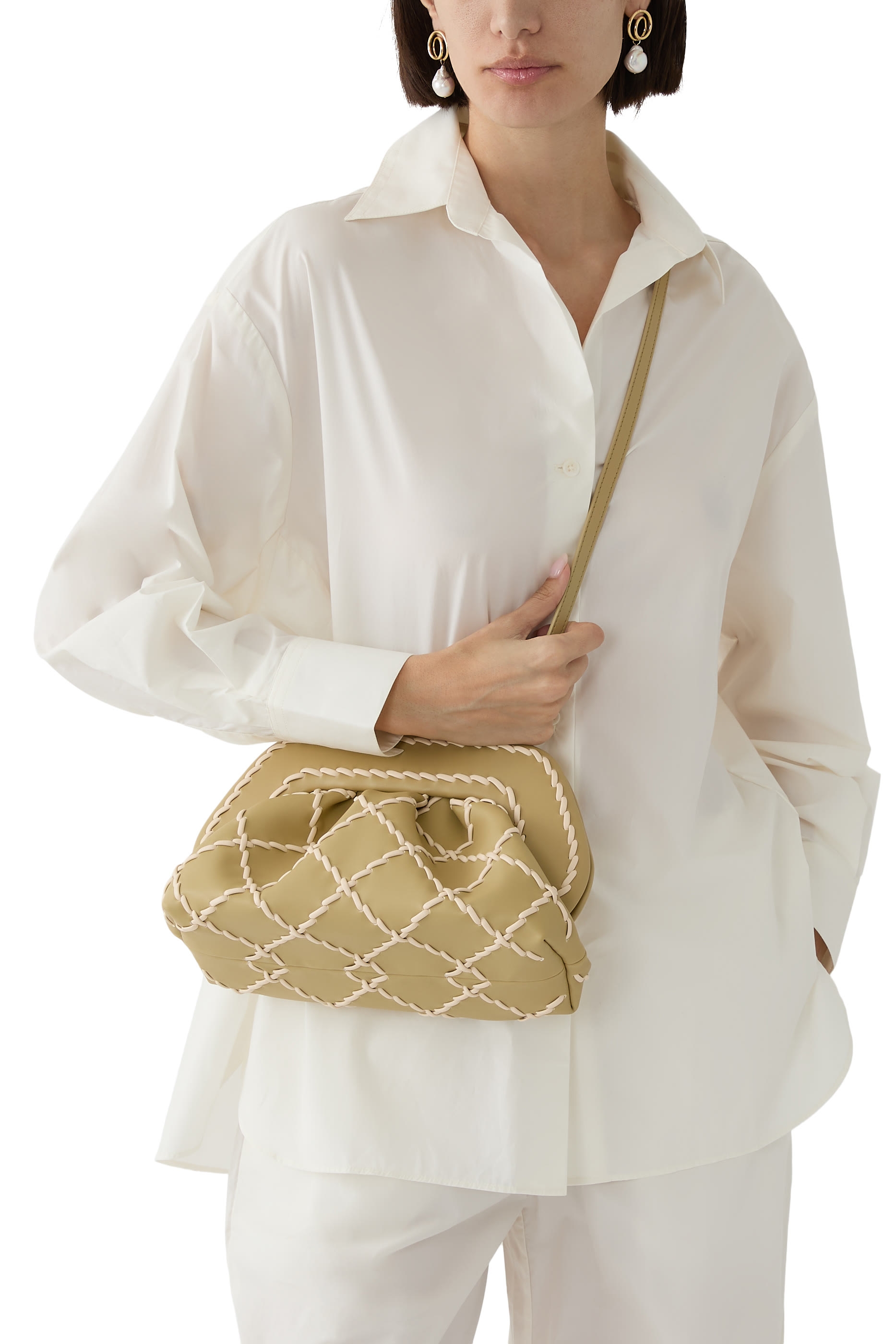 حقيبة كلاتش تيا بامبو ودانتيل