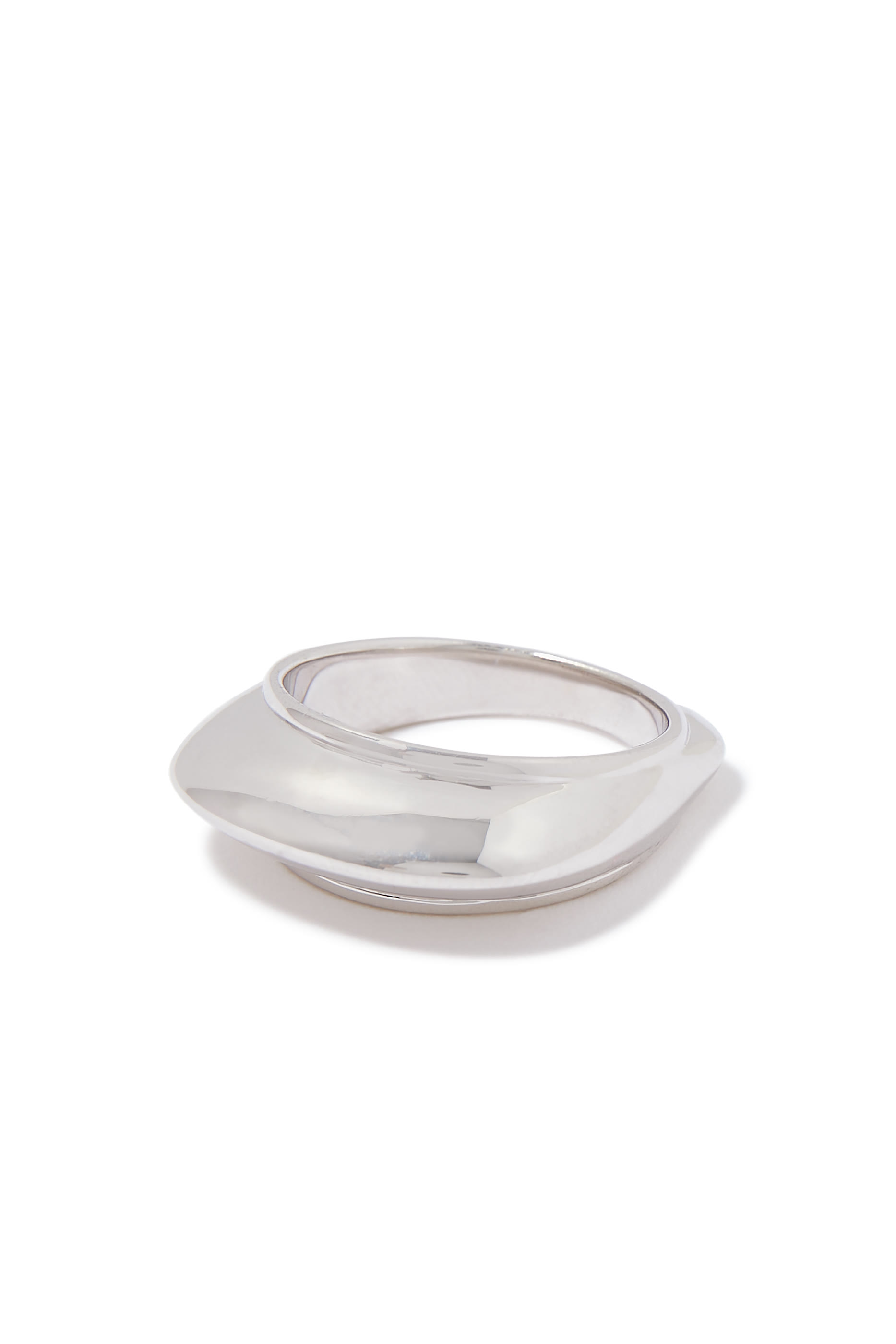 خاتم هيرا دوم بتصميم متداخل، فضة استرلينية مطلية بالروديوم