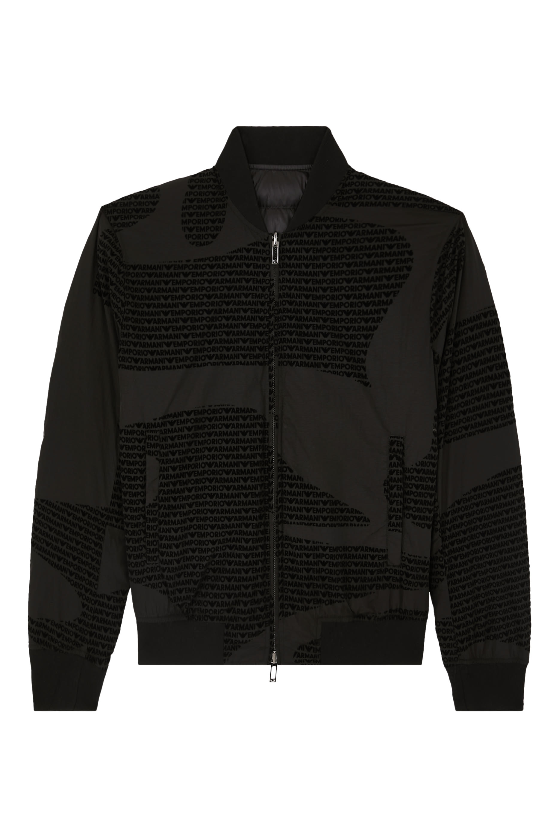 جاكيت بومبر مزين بشعار الماركة نايلون