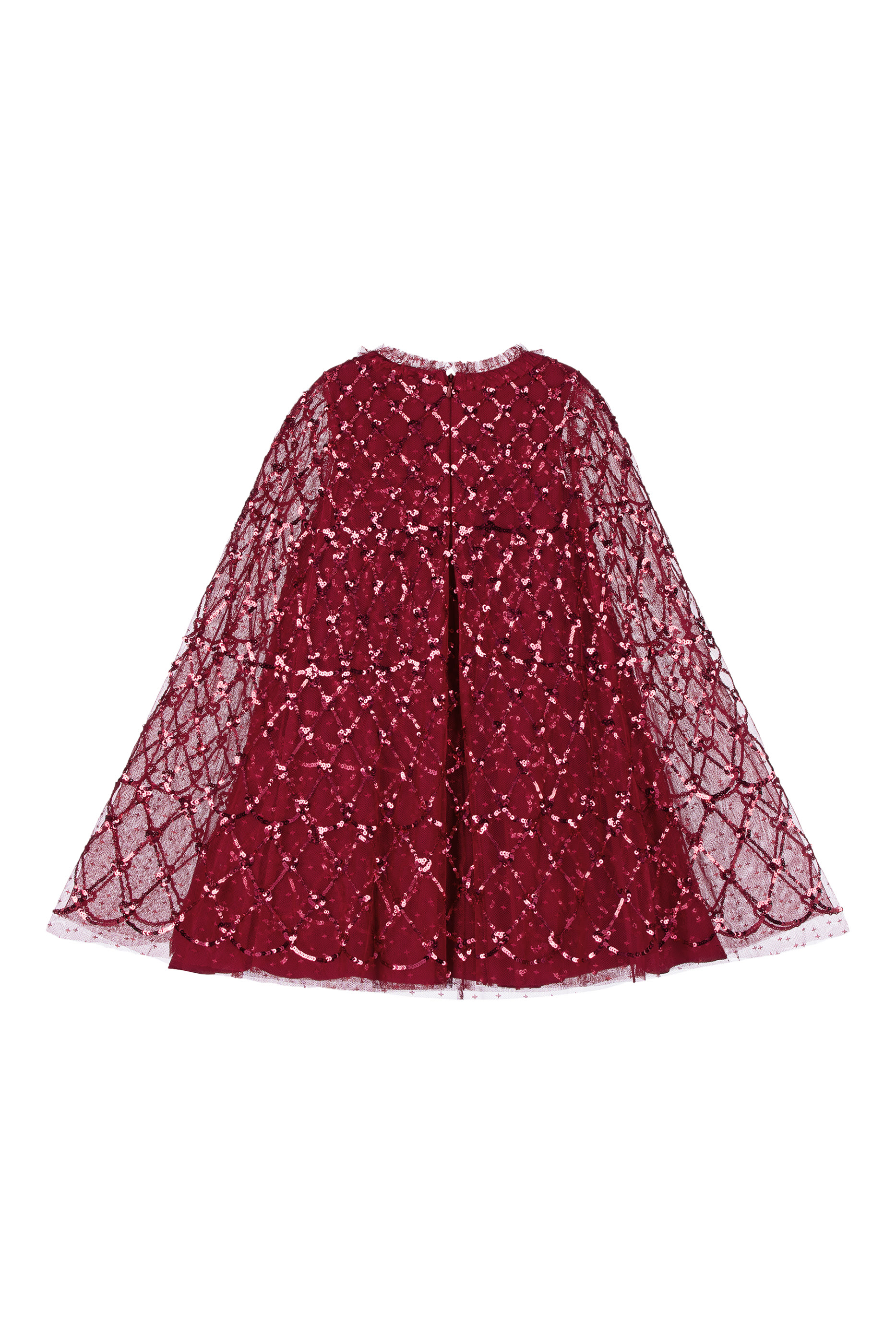 فستان مع كاب قماش شبكي بتصميم قلب للأطفال