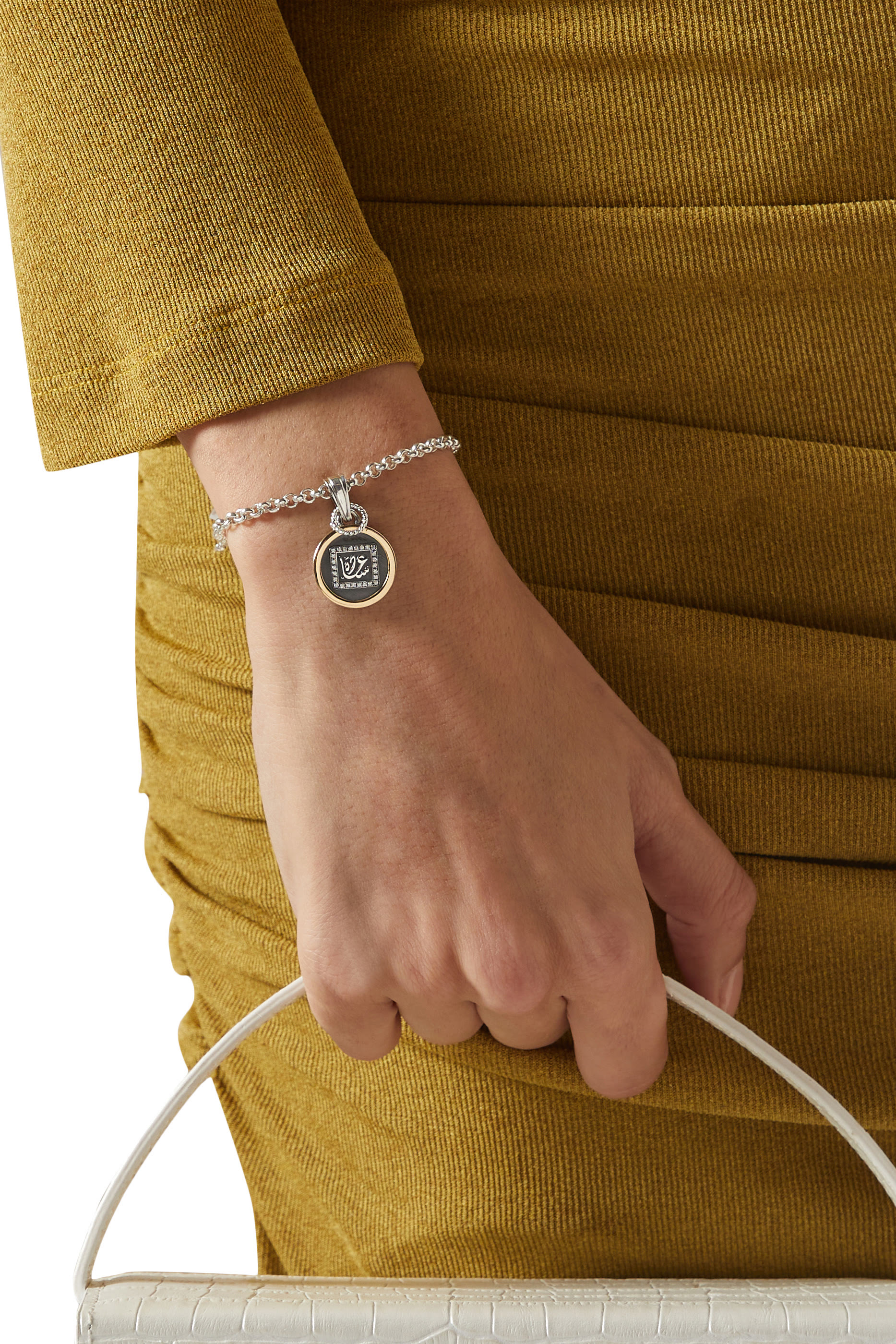 سوار هابينس بحلية، فضة إسترلينية مع ذهب عيار 18 وألماس