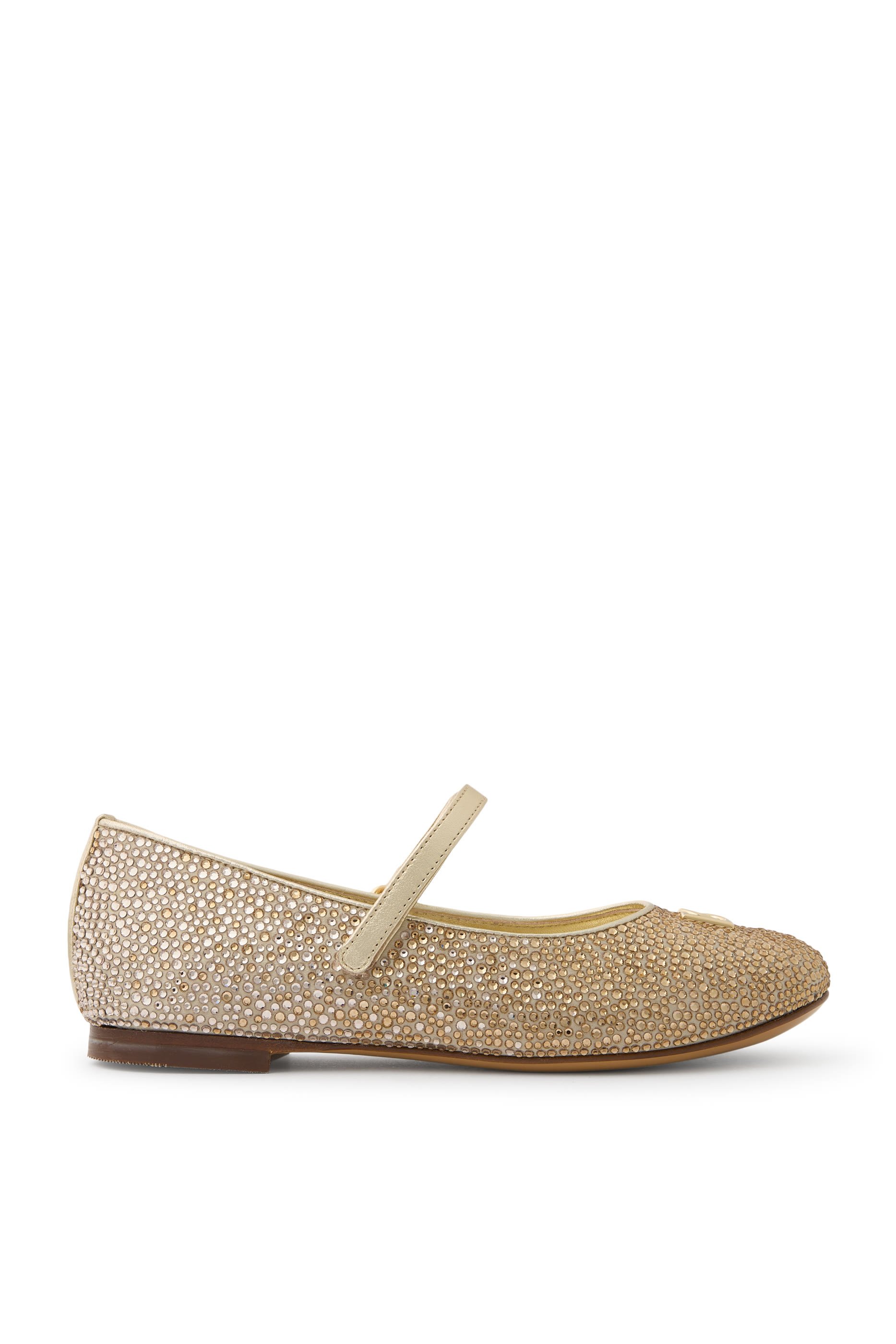 Kids  Laminated Calfskin Ballet Flats 