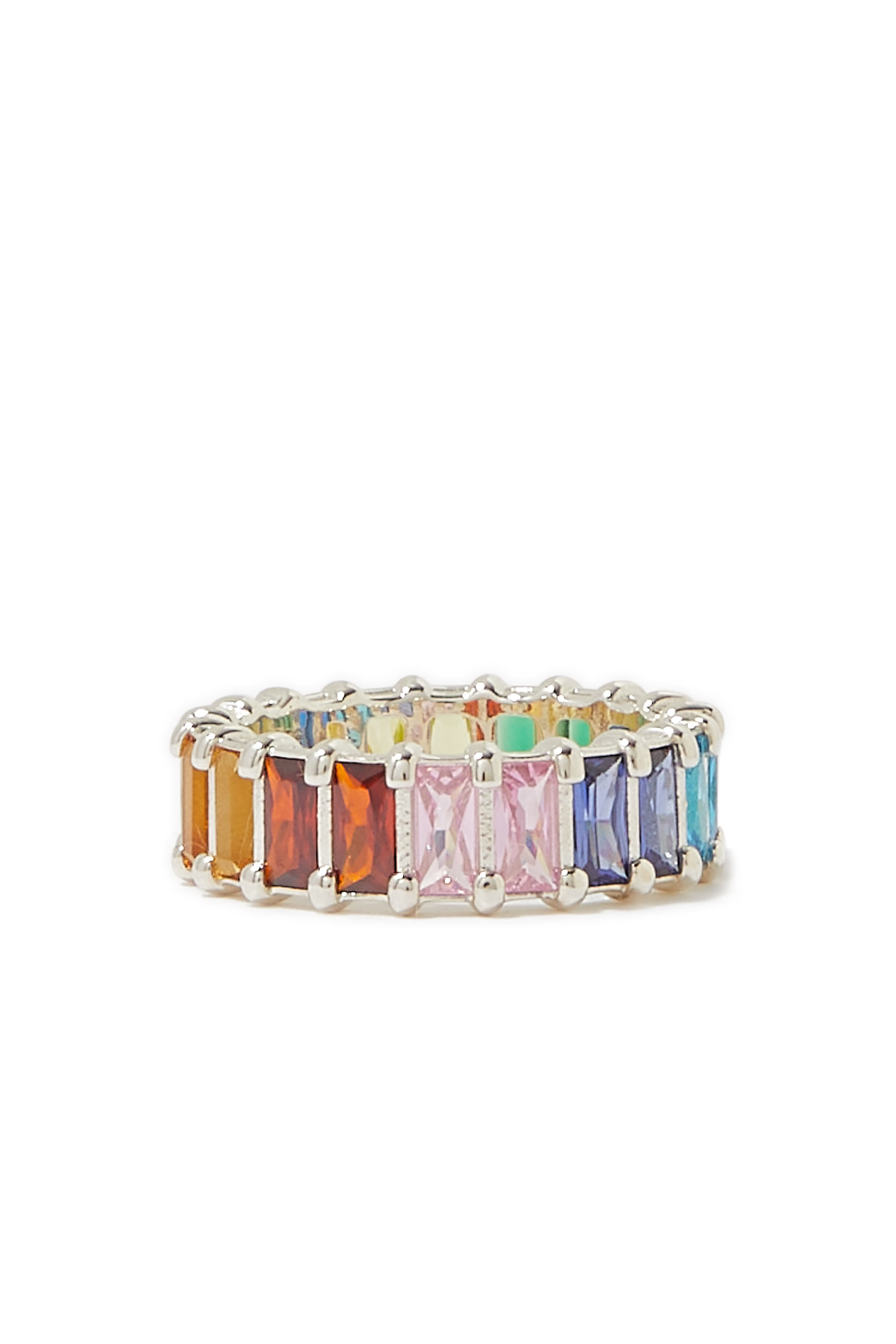Rainbow Baguette Eternity Ring