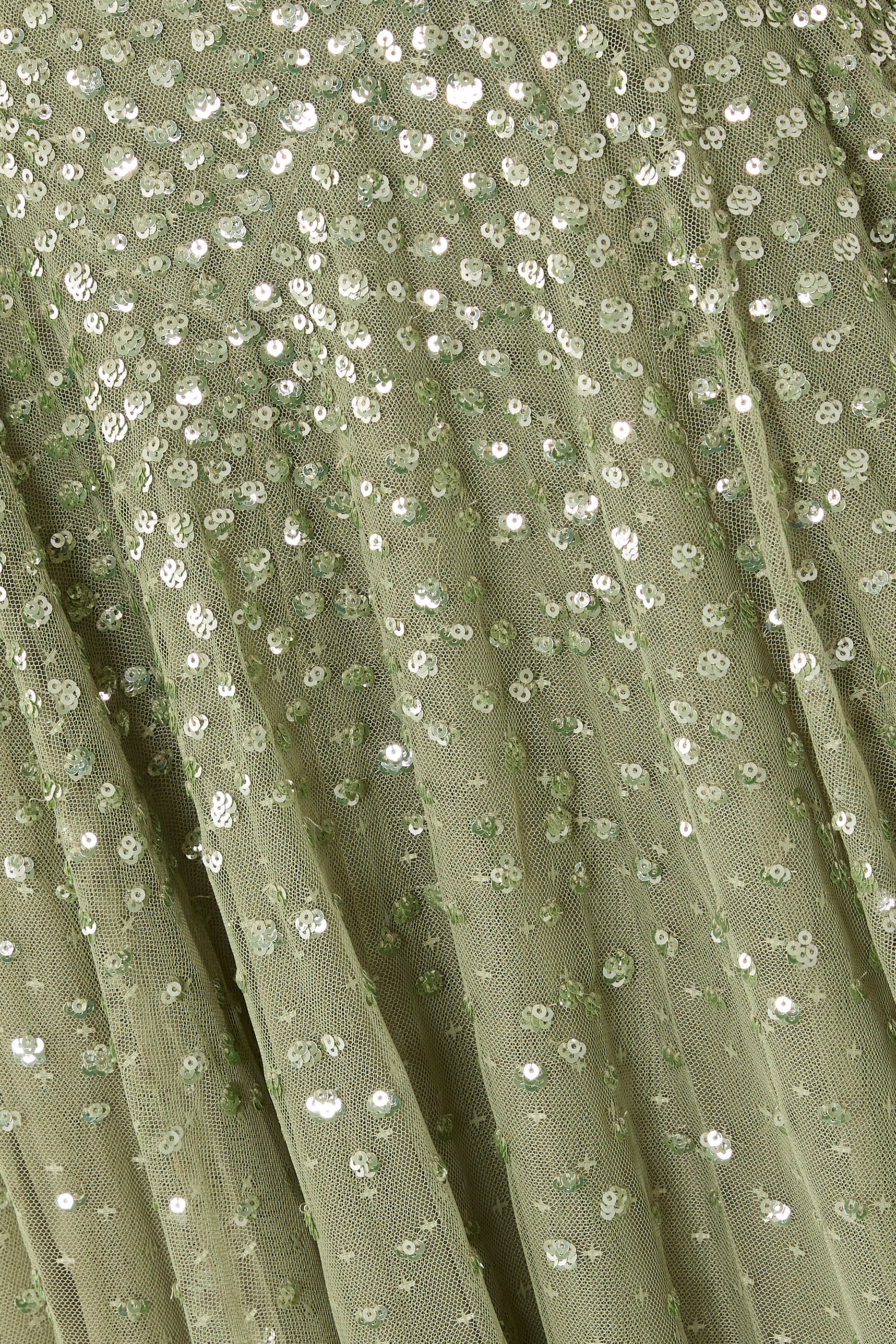 فستان سهرة بطول الكاحل بكاب وترتر بارز الملمس