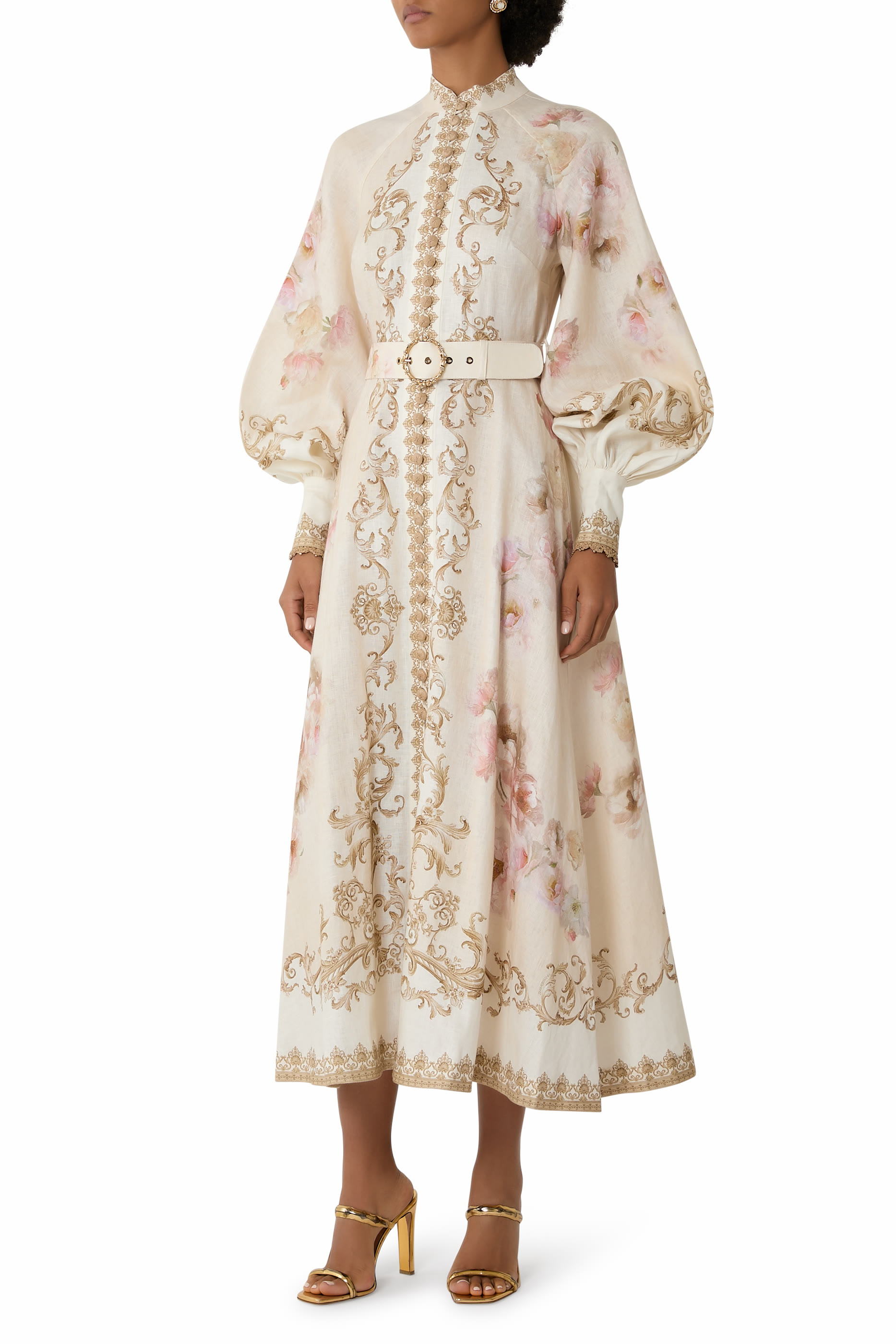 فستان هيبنوتيك متوسط الطول بأزرار